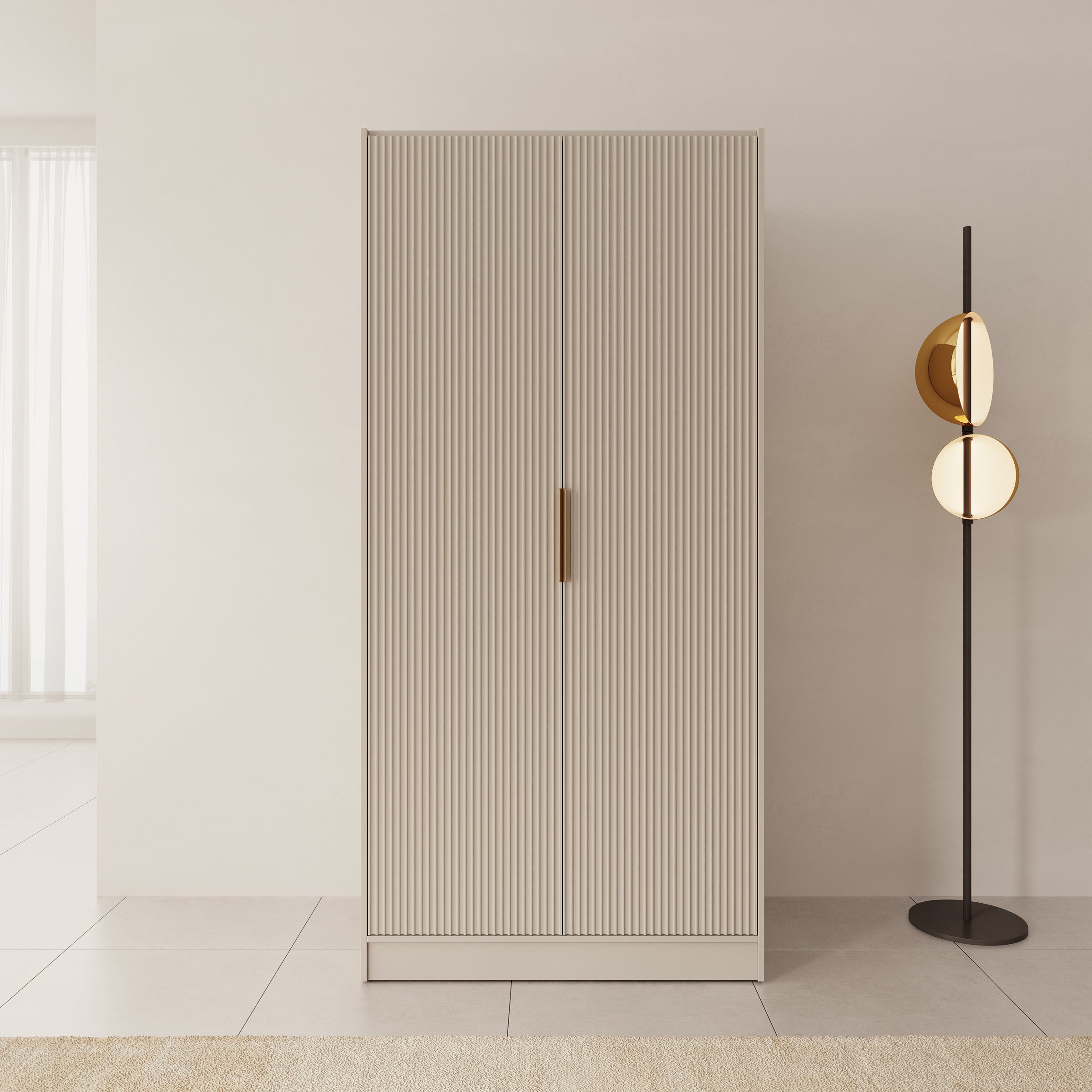 Tavares - Kledingkast met 2 deuren - Beige - 102x60x216 cm