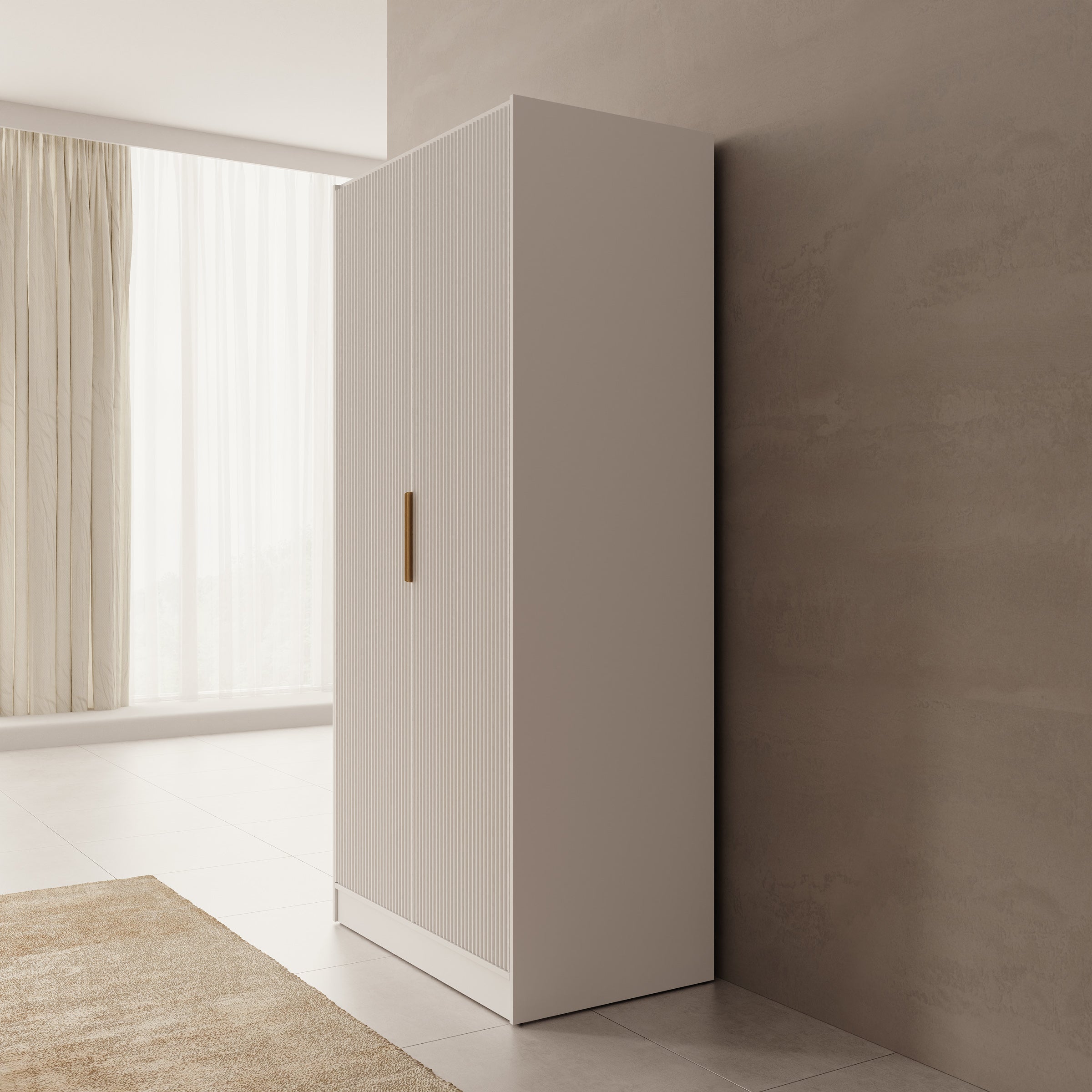 Tavares - Kledingkast met 2 deuren - Wit - 102x60x216 cm