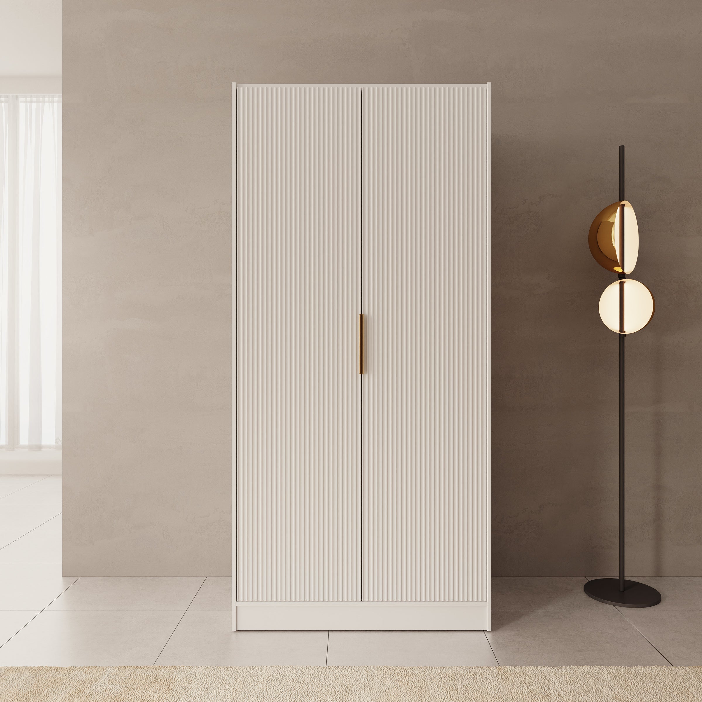 Tavares - Kledingkast met 2 deuren - Wit - 102x60x216 cm