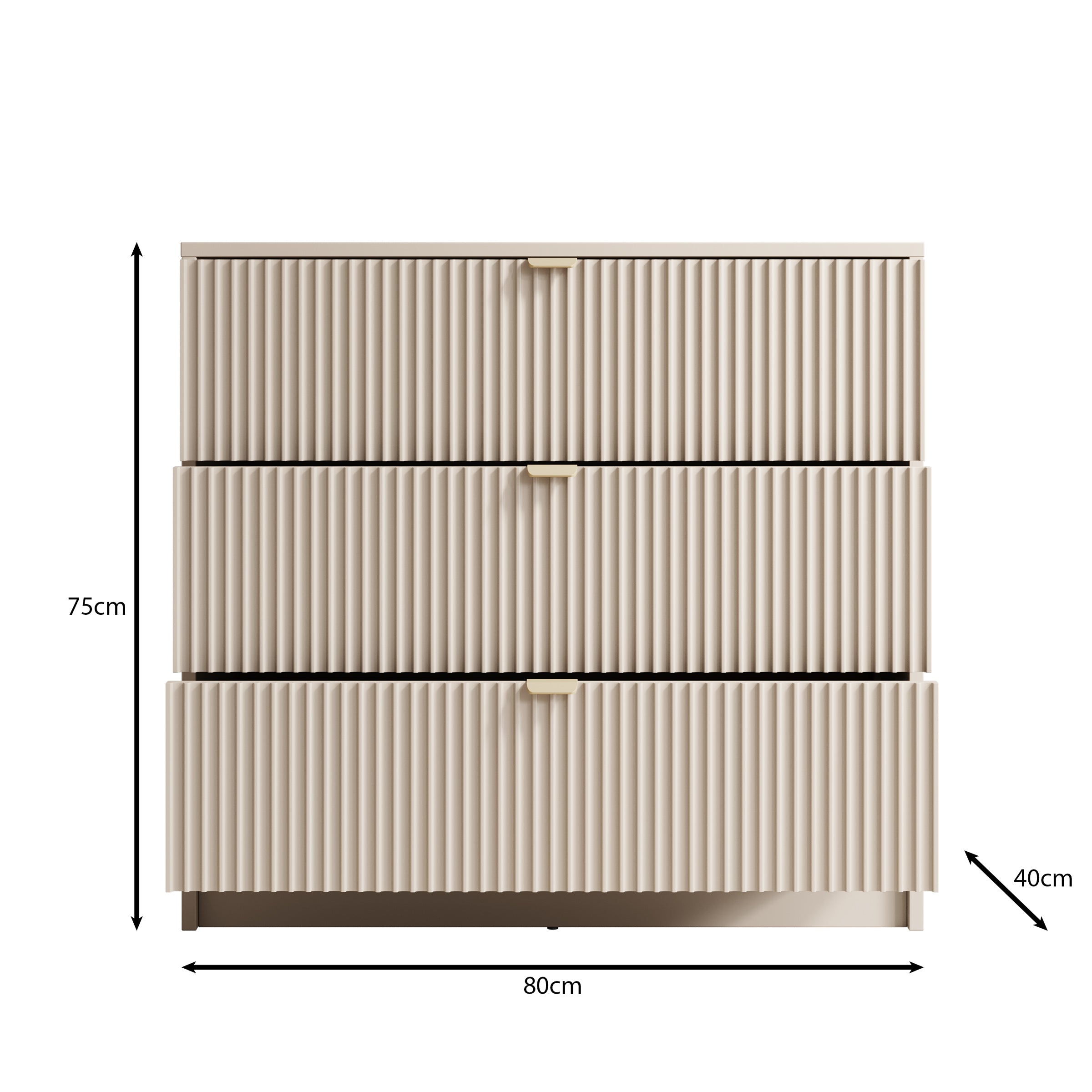 Tavares - Ladekast - Beige - 80x40x75 cm