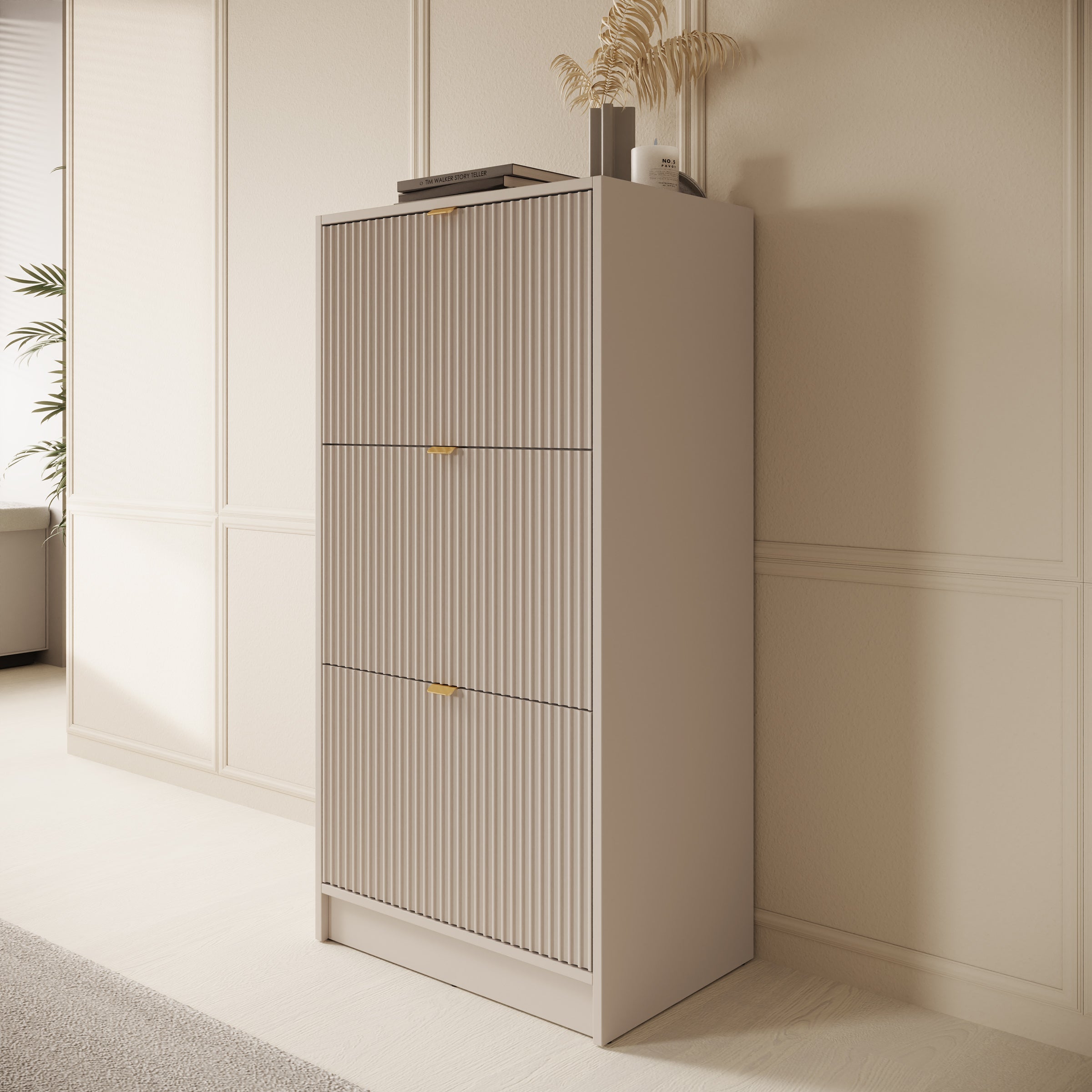 Tavares - Schoenenkast - Beige - 60x40x120 cm