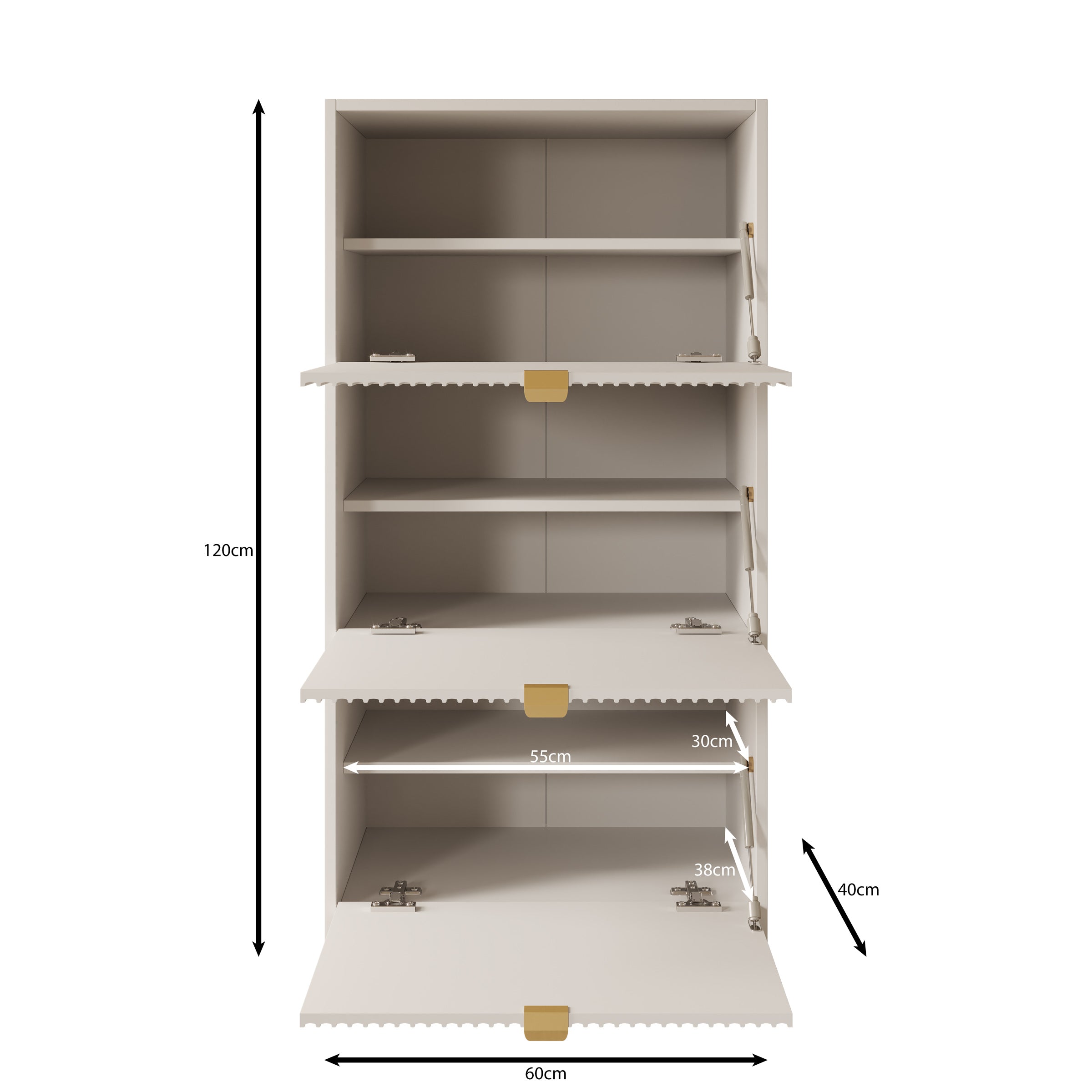 Tavares - Schoenenkast - Beige - 60x40x120 cm