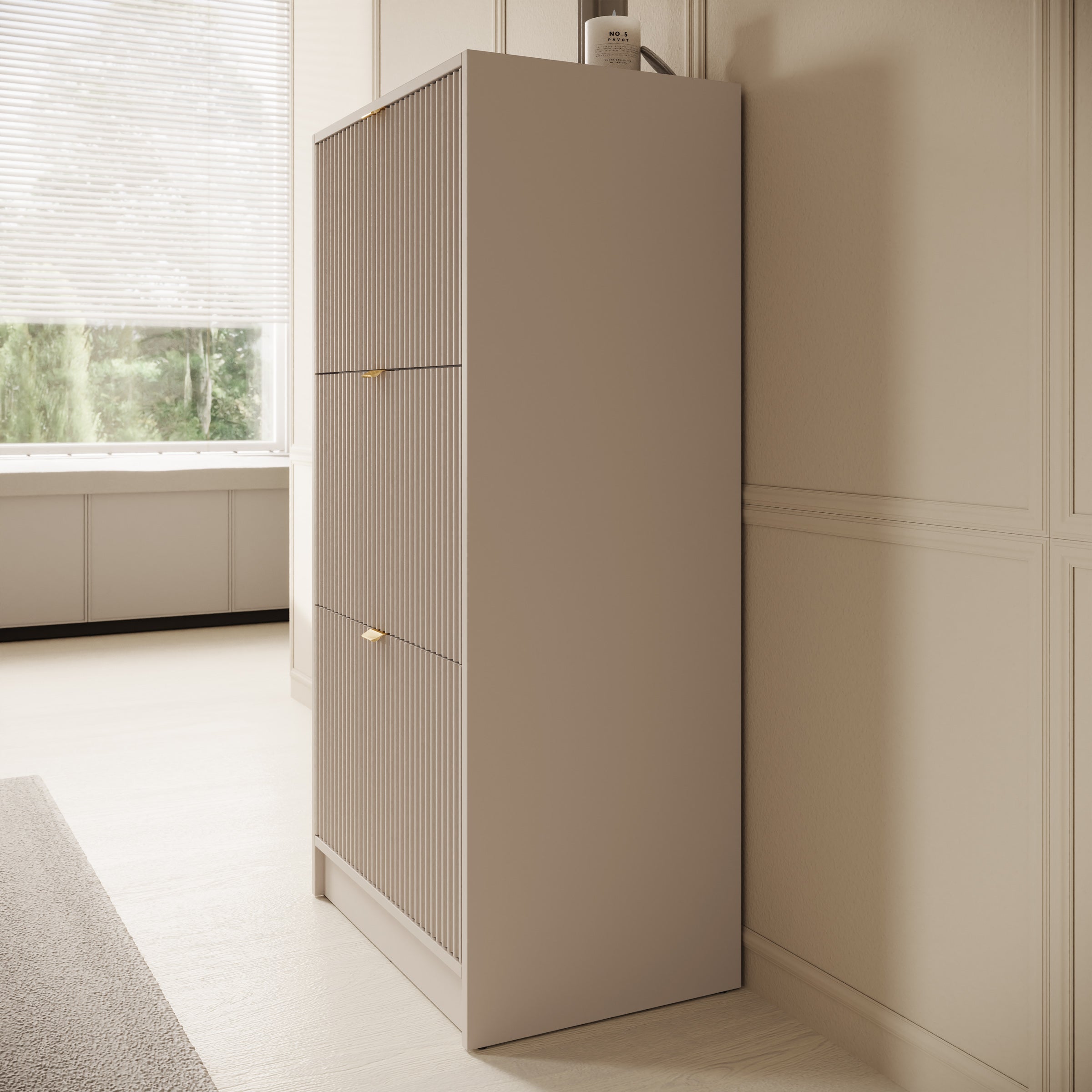 Tavares - Schoenenkast - Beige - 60x40x120 cm