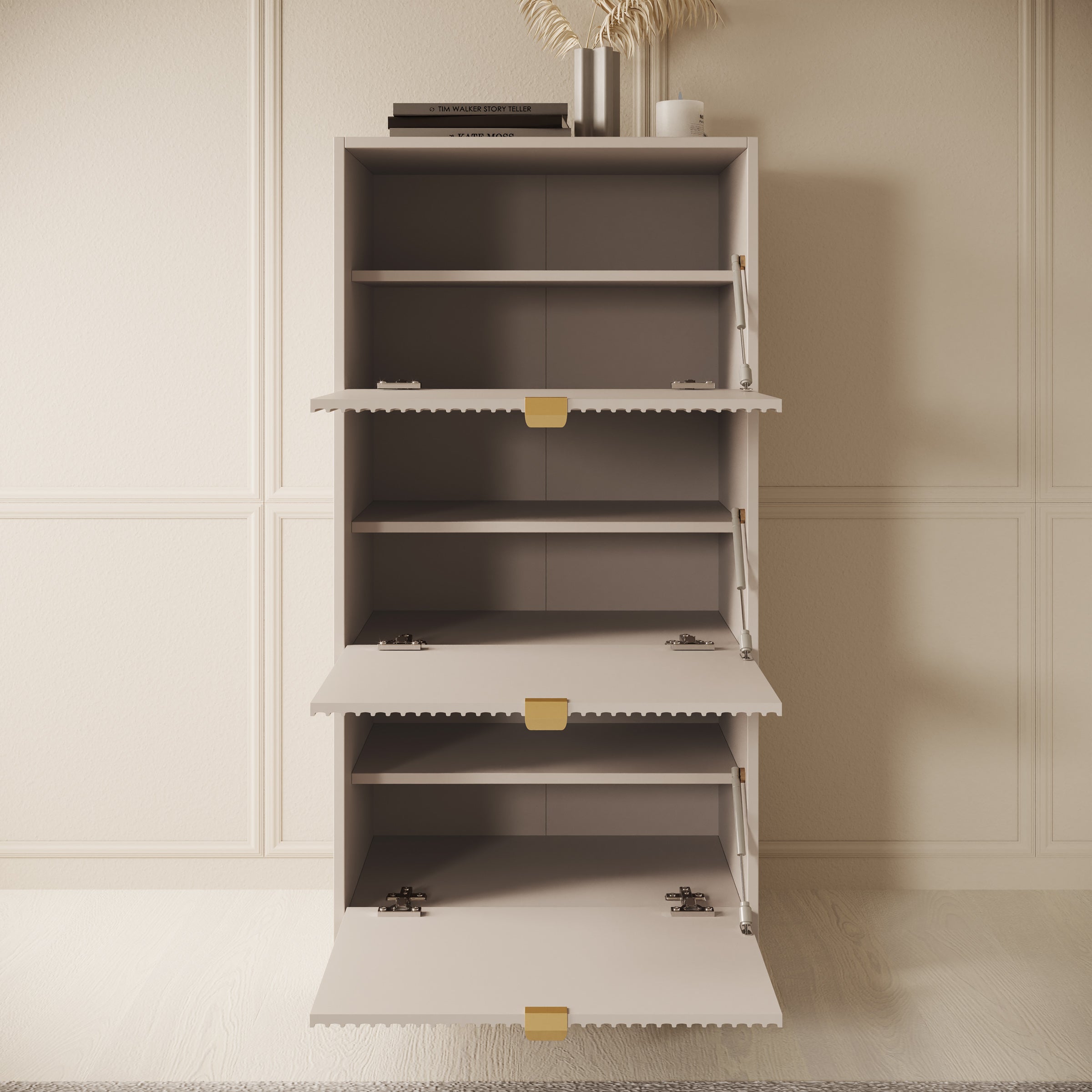 Tavares - Schoenenkast - Beige - 60x40x120 cm