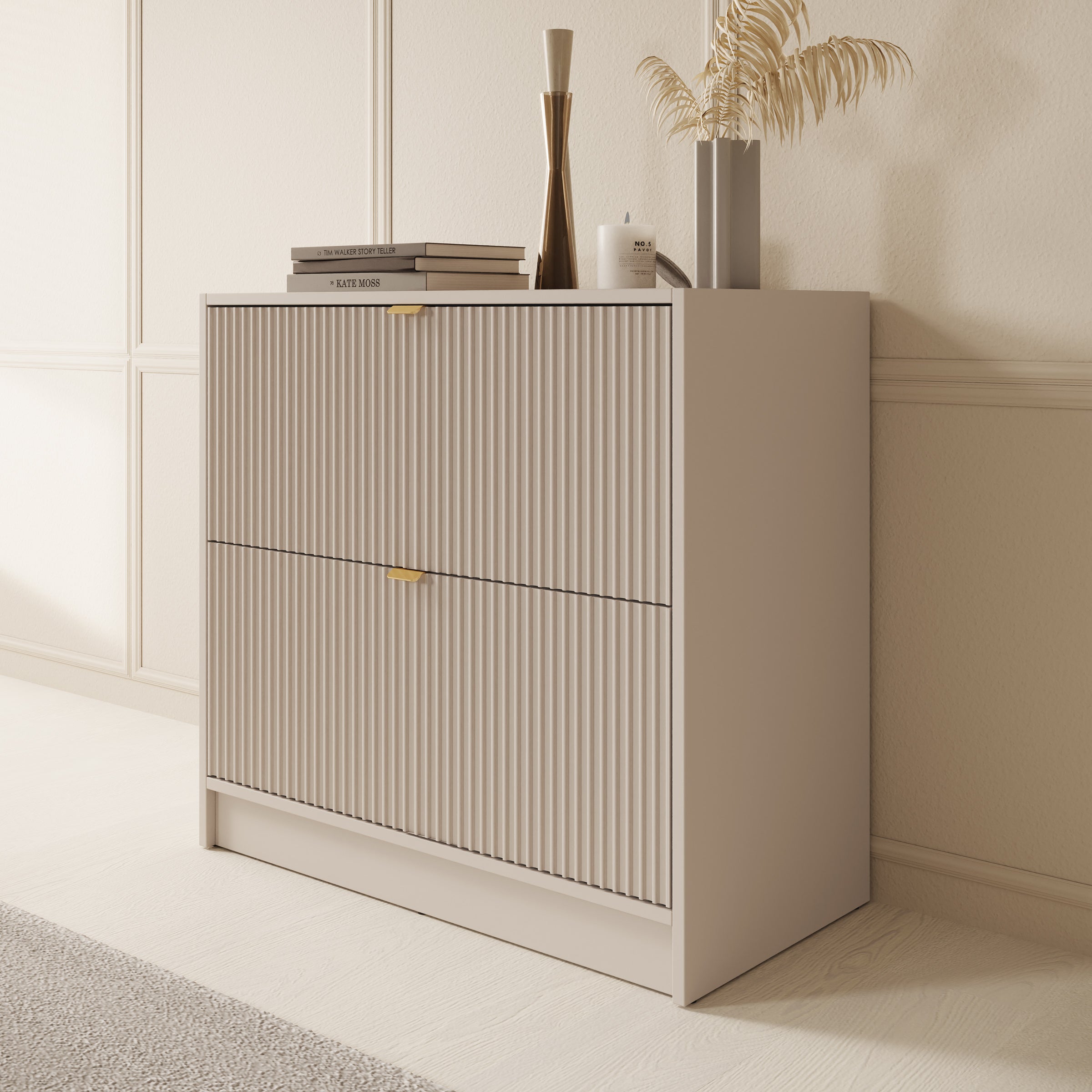 Tavares - Schoenenkast - Beige - 80x40x75 cm