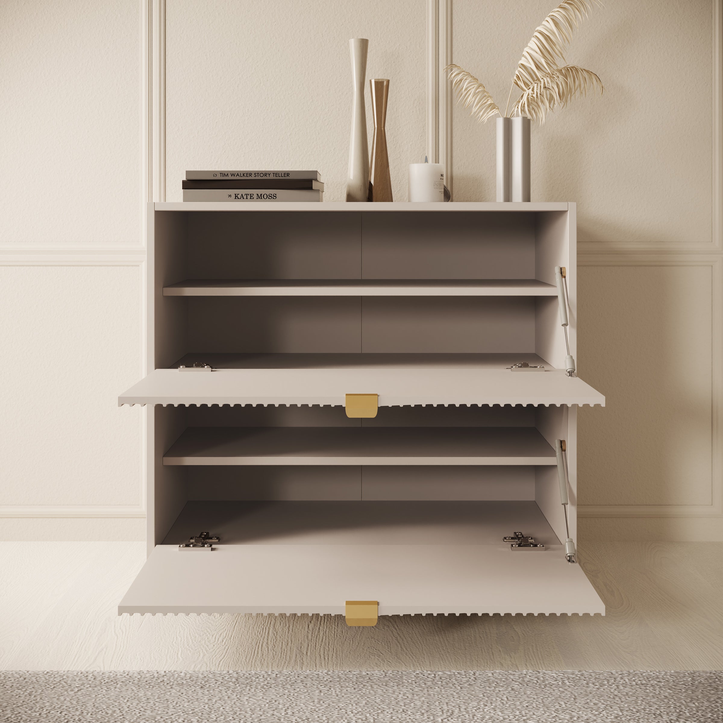 Tavares - Schoenenkast - Beige - 80x40x75 cm