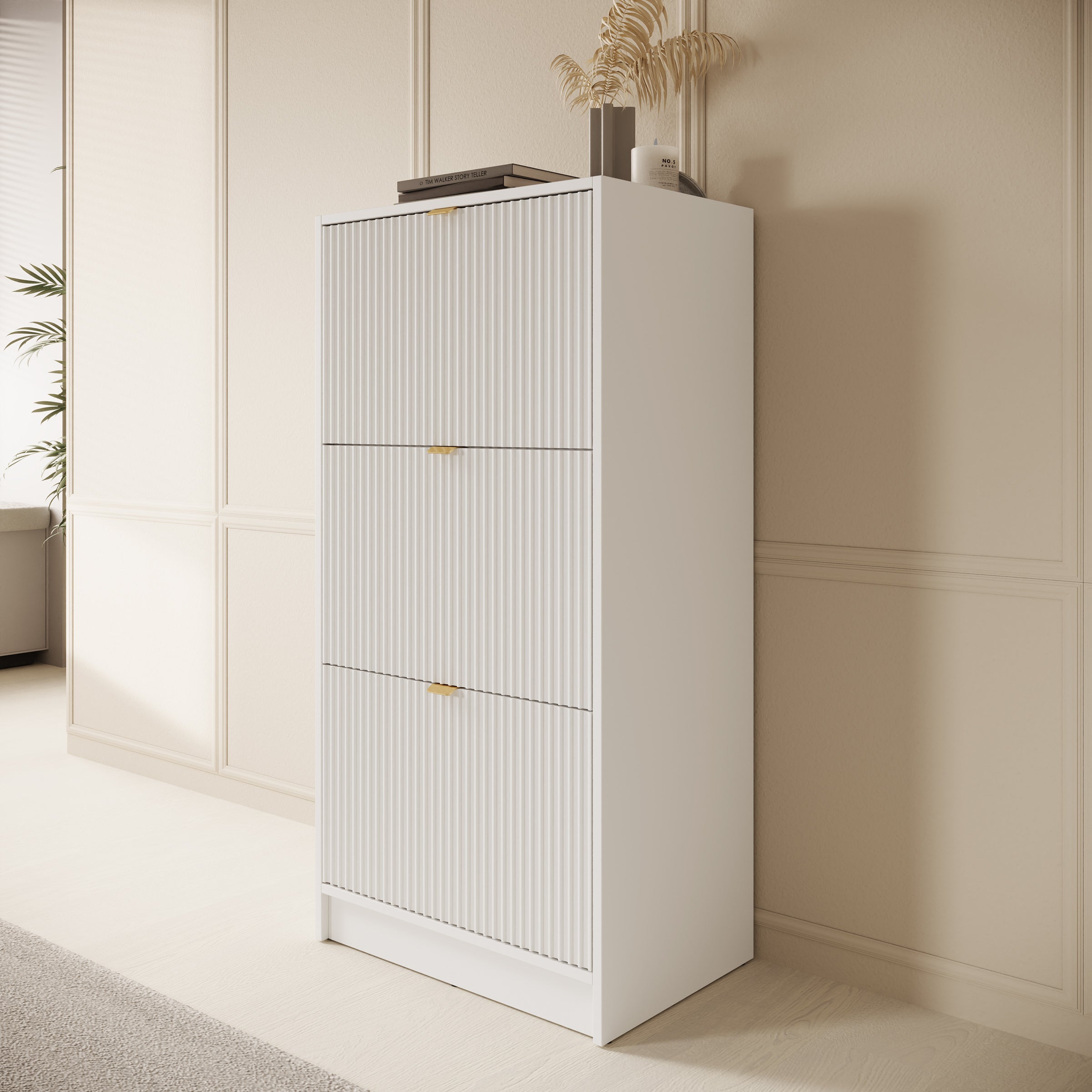 Tavares - Schoenenkast - Wit - 60x40x120 cm