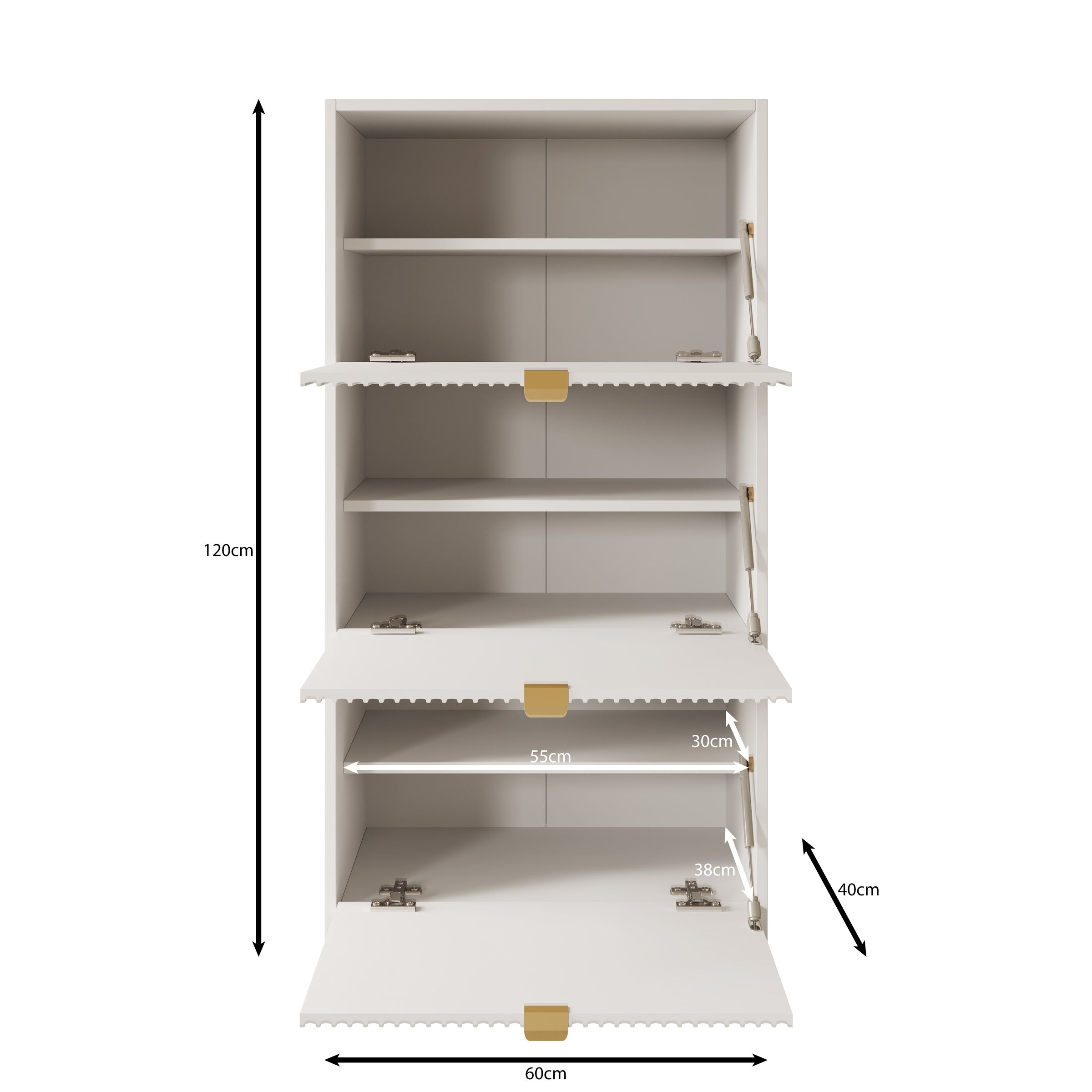 Tavares - Schoenenkast - Wit - 60x40x120 cm