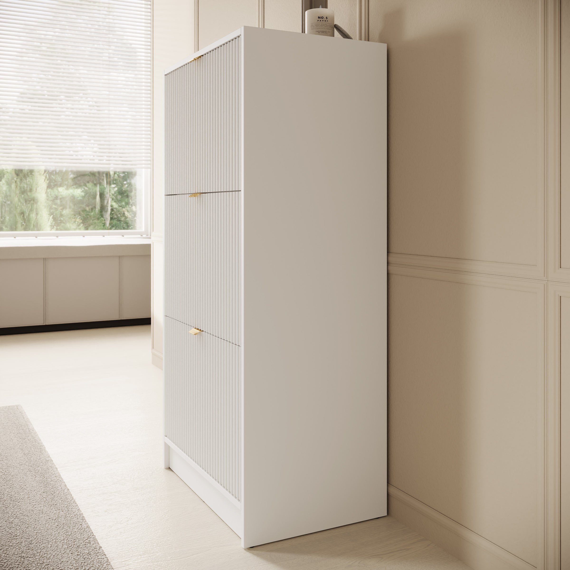 Tavares - Schoenenkast - Wit - 60x40x120 cm