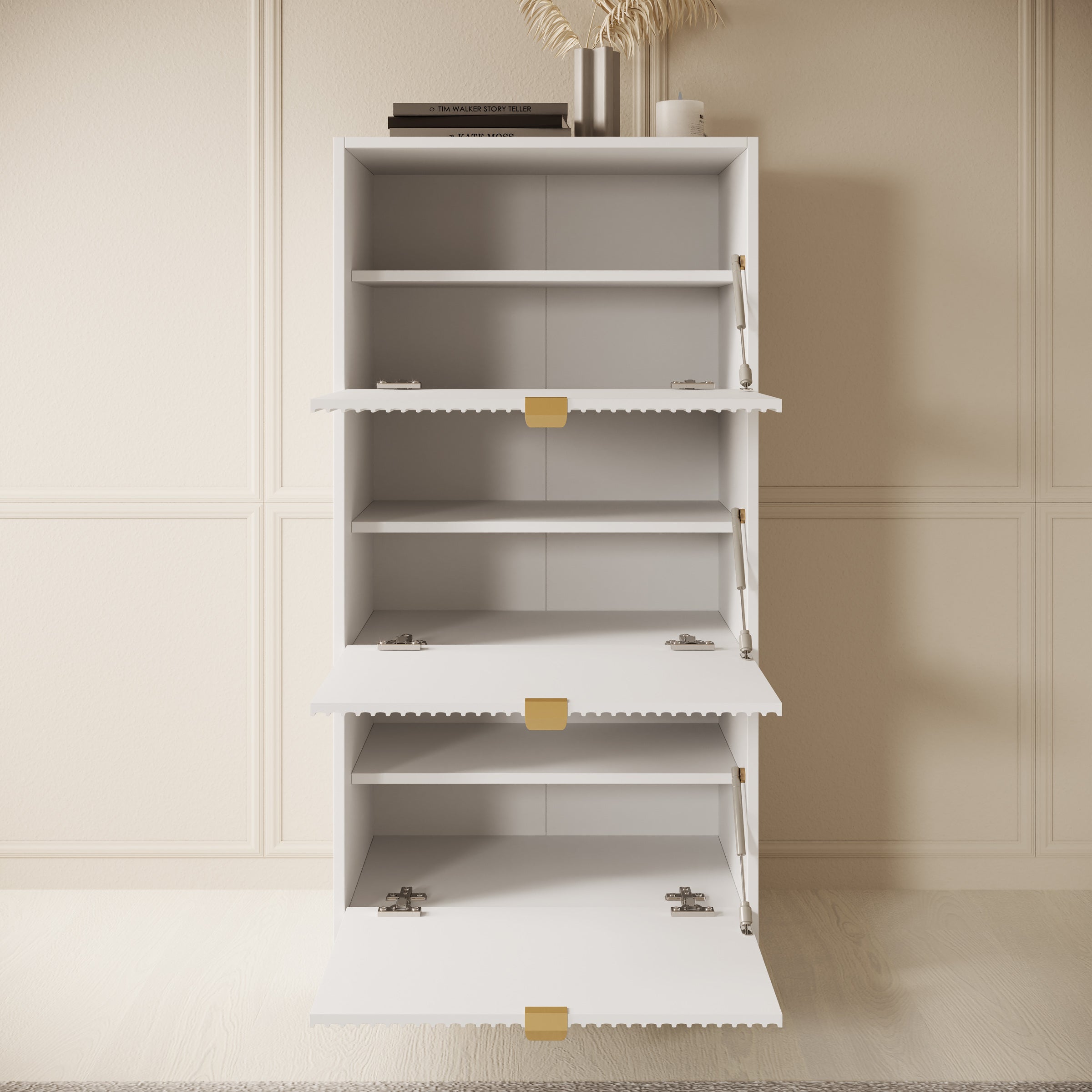 Tavares - Schoenenkast - Wit - 60x40x120 cm