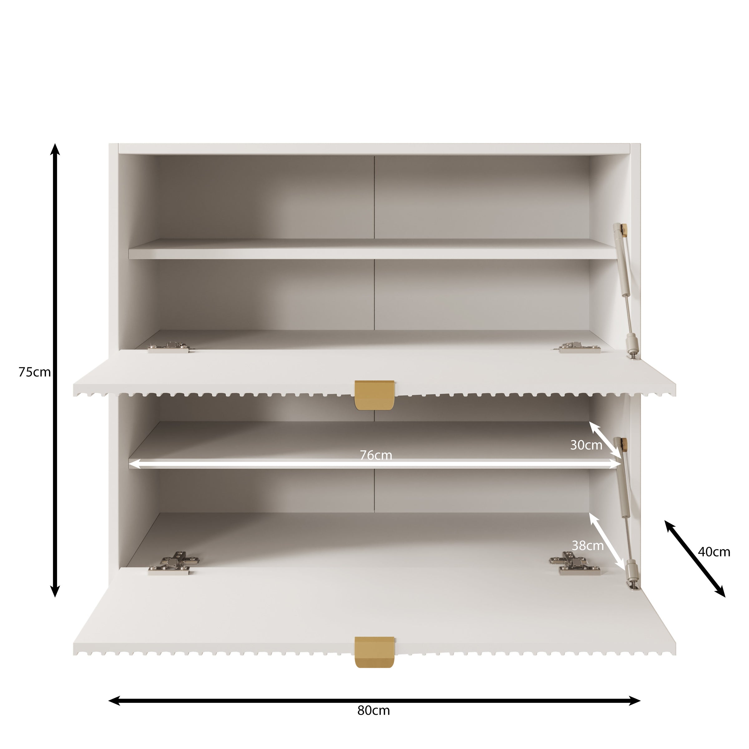 Tavares - Schoenenkast - Wit - 80x40x75 cm