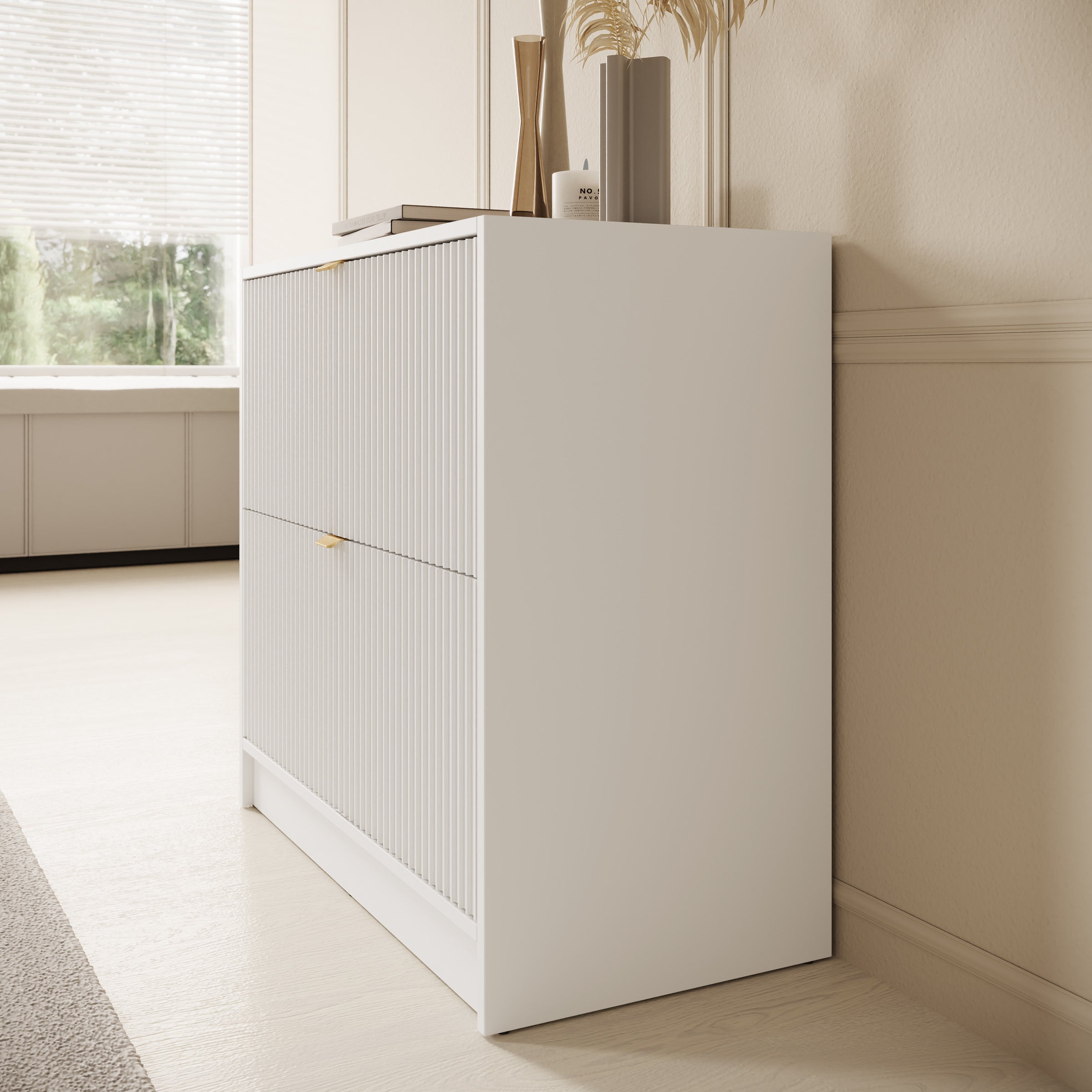 Tavares - Schoenenkast - Wit - 80x40x75 cm