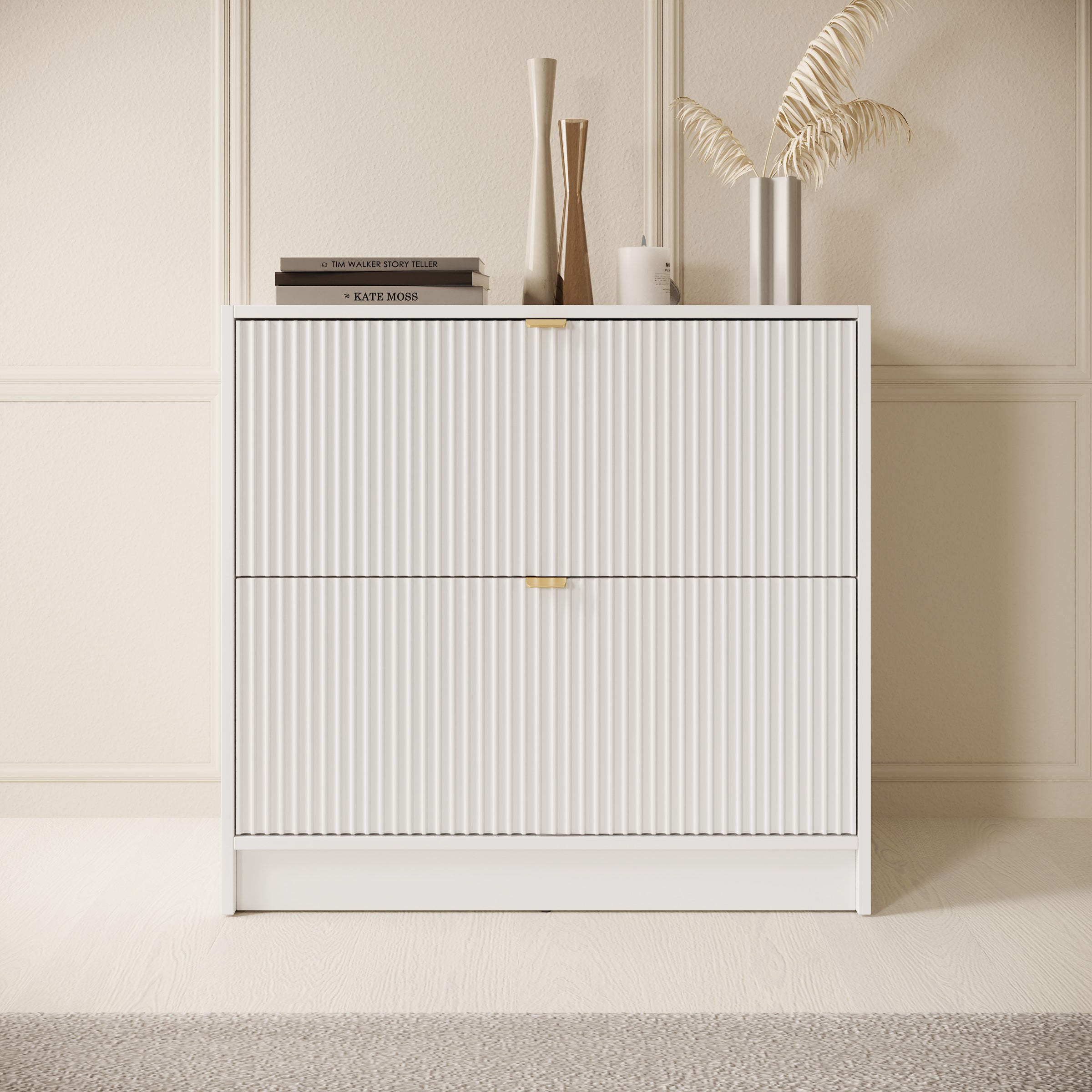 Tavares - Schoenenkast - Wit - 80x40x75 cm