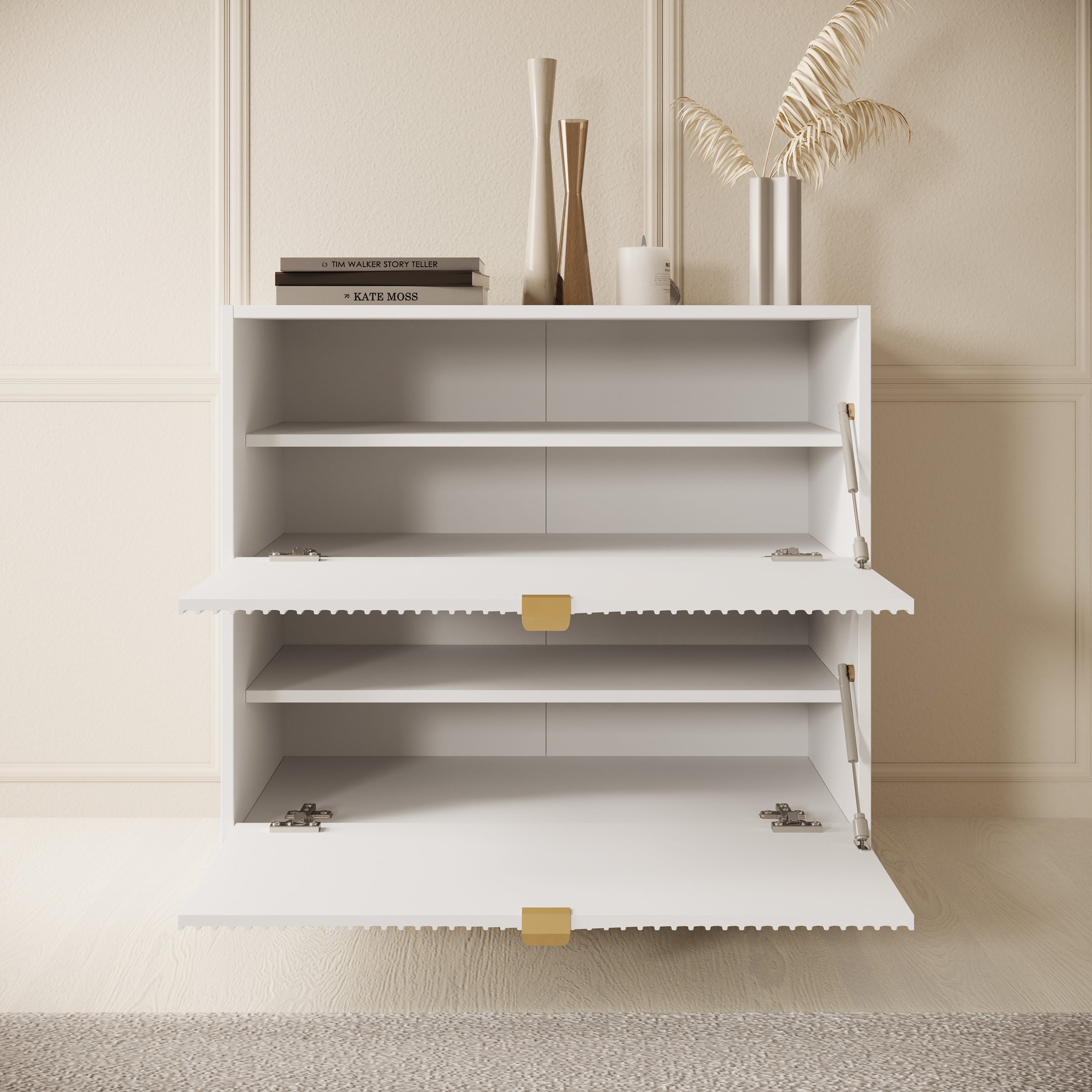 Tavares - Schoenenkast - Wit - 80x40x75 cm