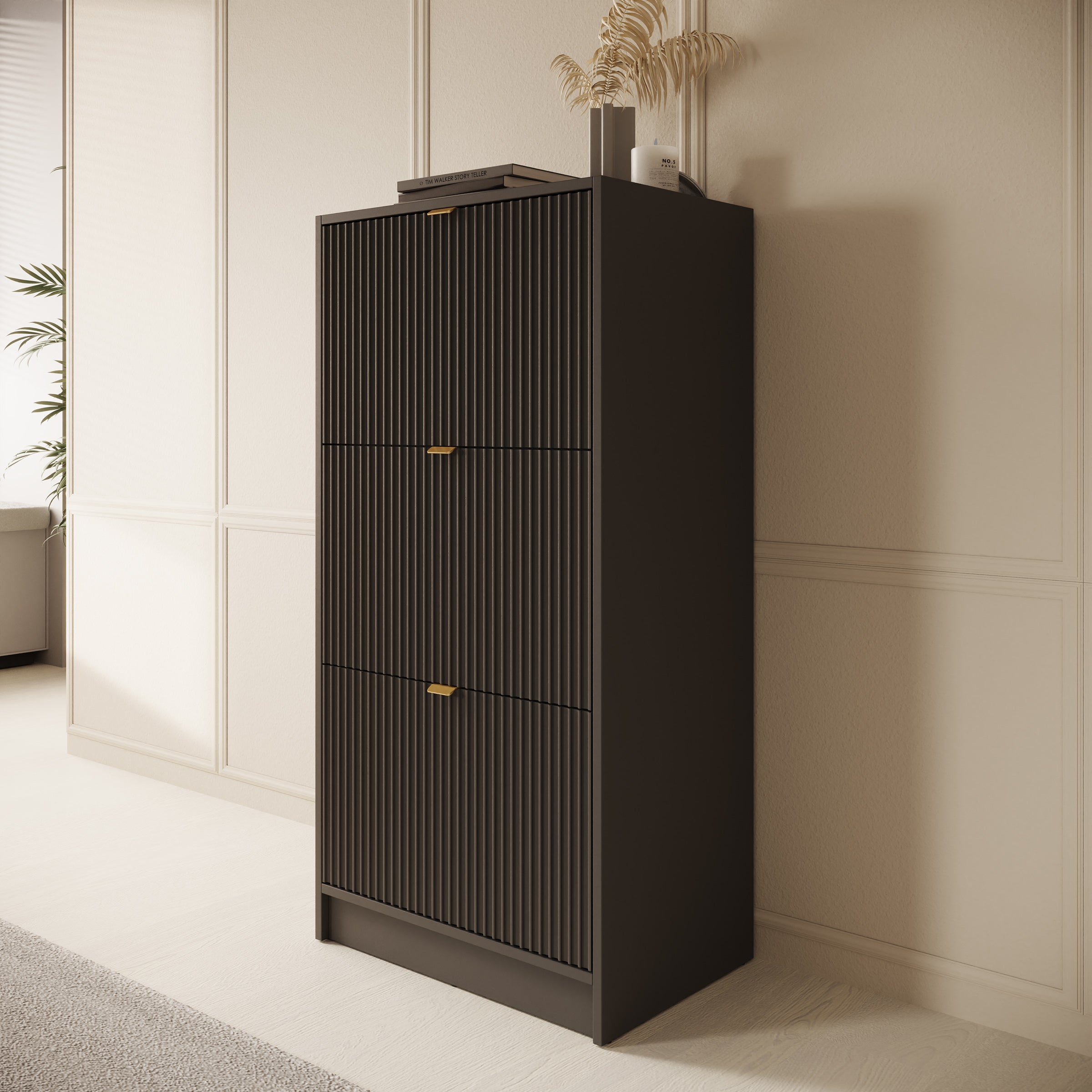 Tavares - Schoenenkast - Zwart - 60x40x120 cm