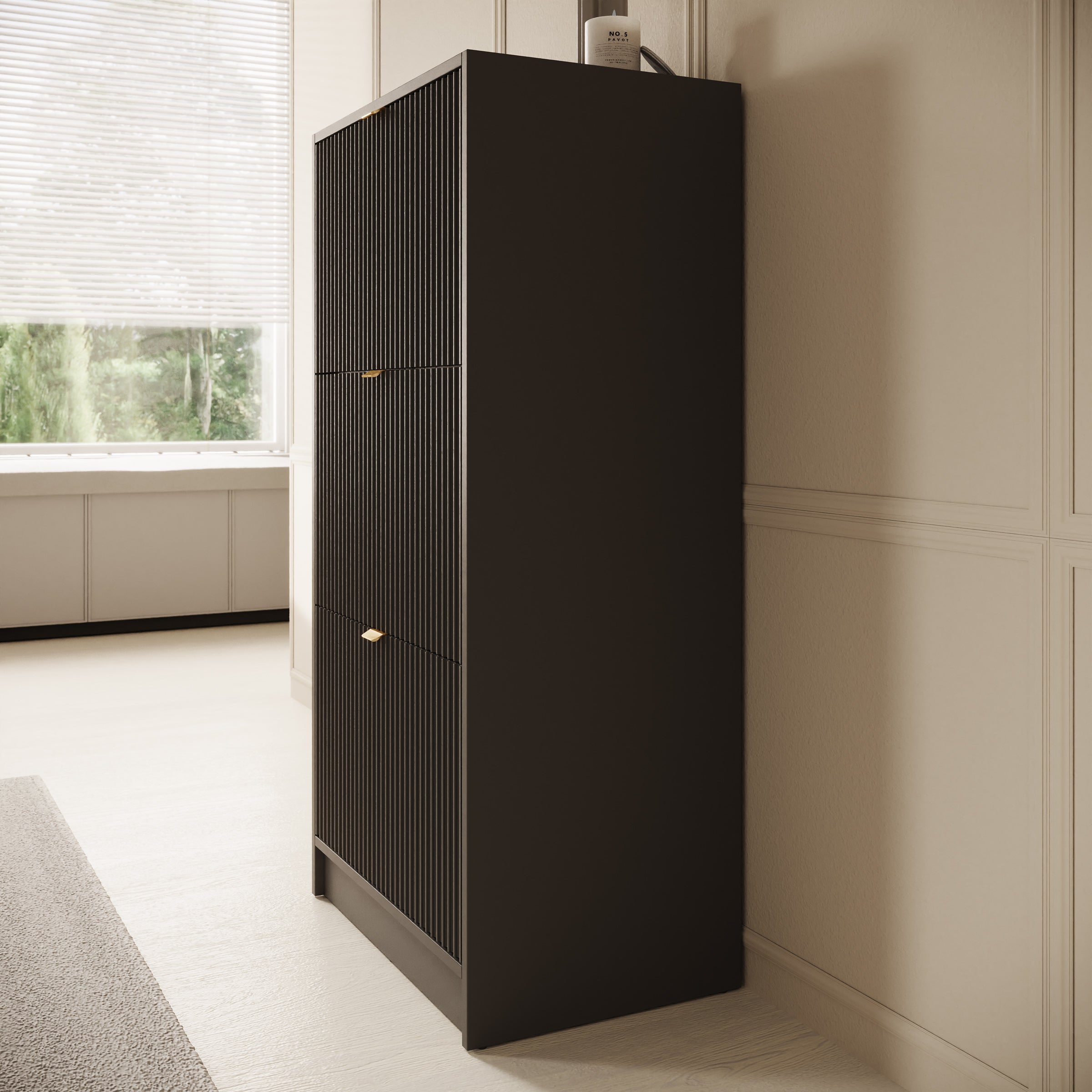Tavares - Schoenenkast - Zwart - 60x40x120 cm