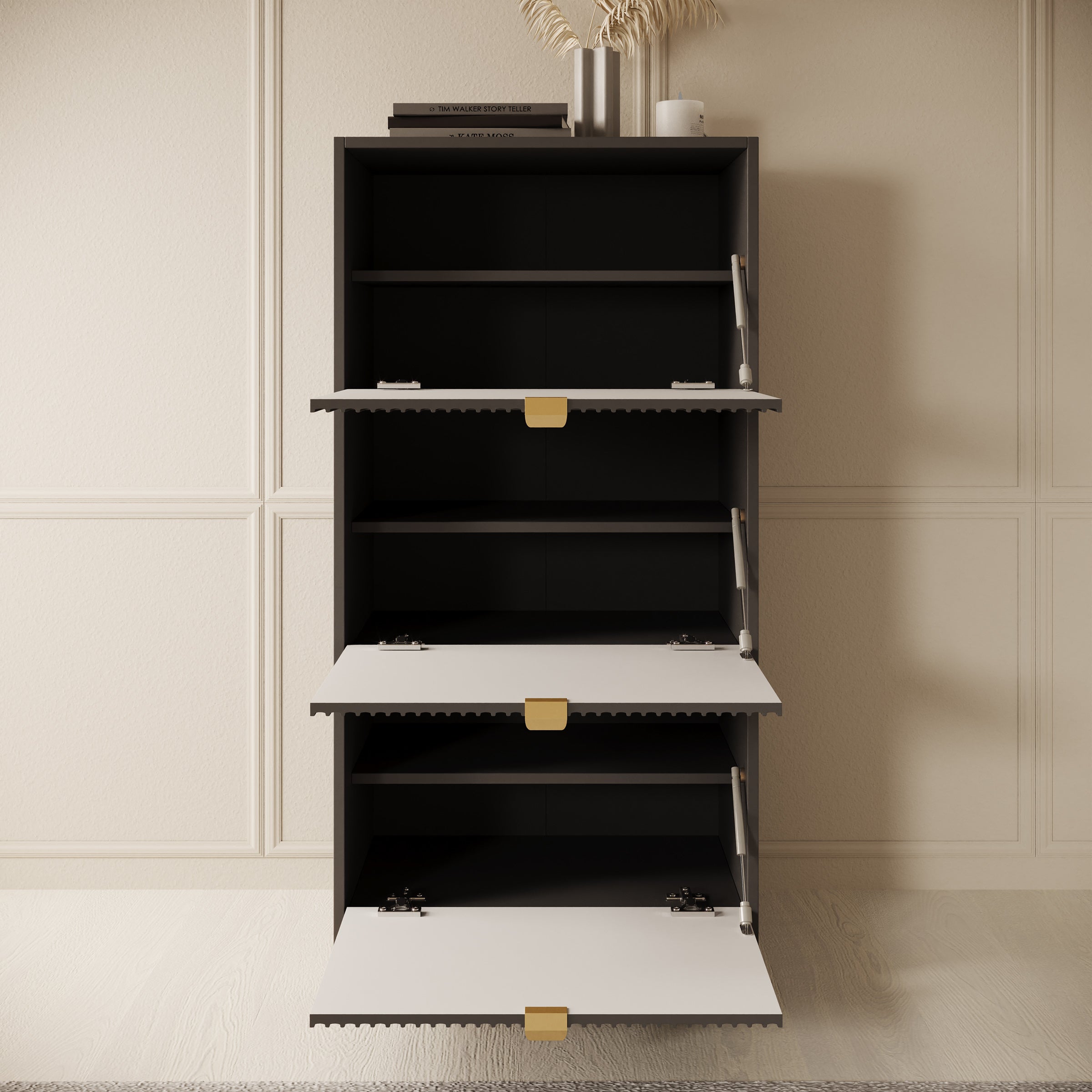 Tavares - Schoenenkast - Zwart - 60x40x120 cm