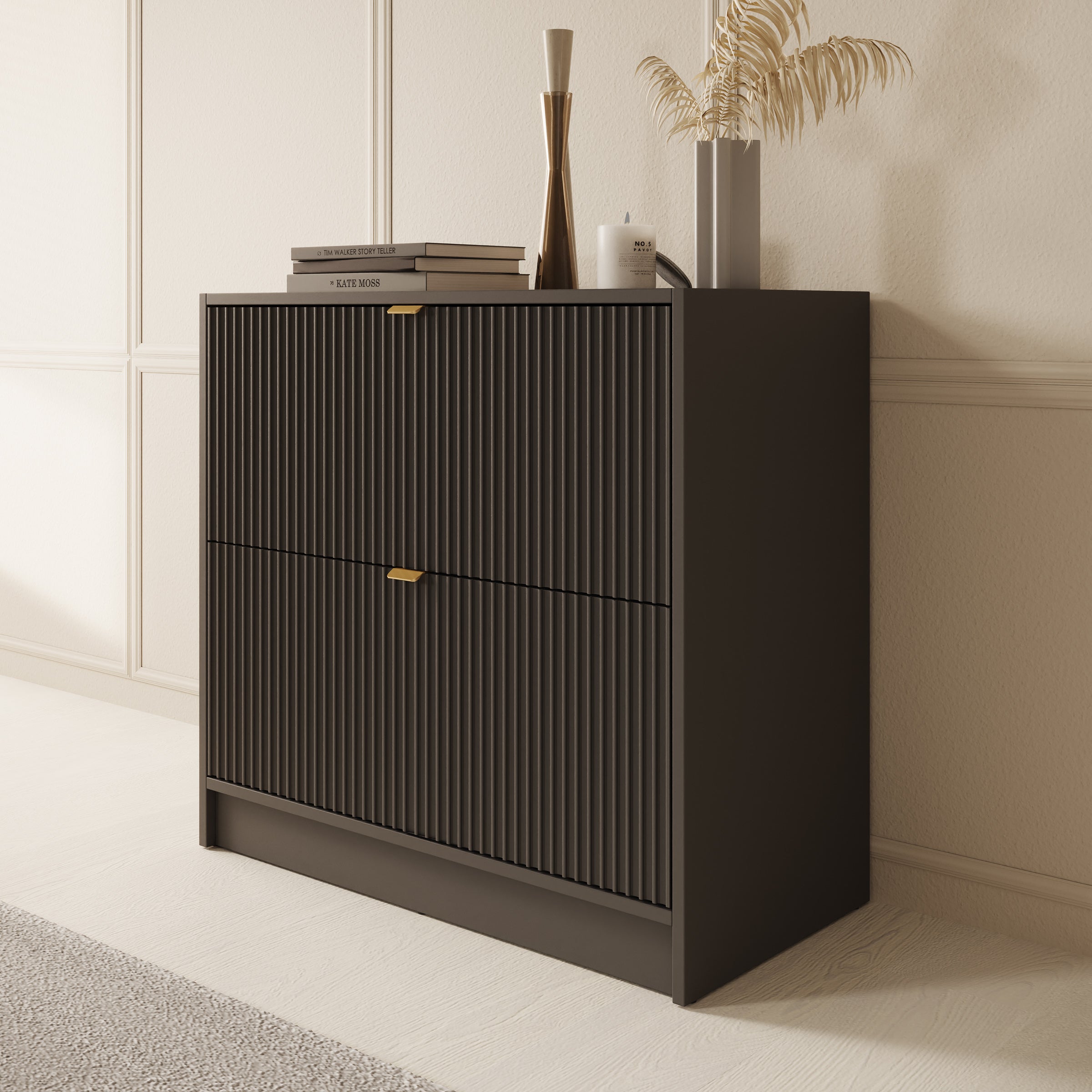 Tavares - Schoenenkast - Zwart - 80x40x75 cm