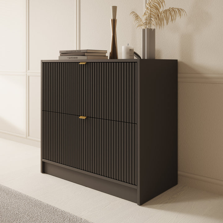 Tavares - Schoenenkast - Zwart - 80x40x75 cm