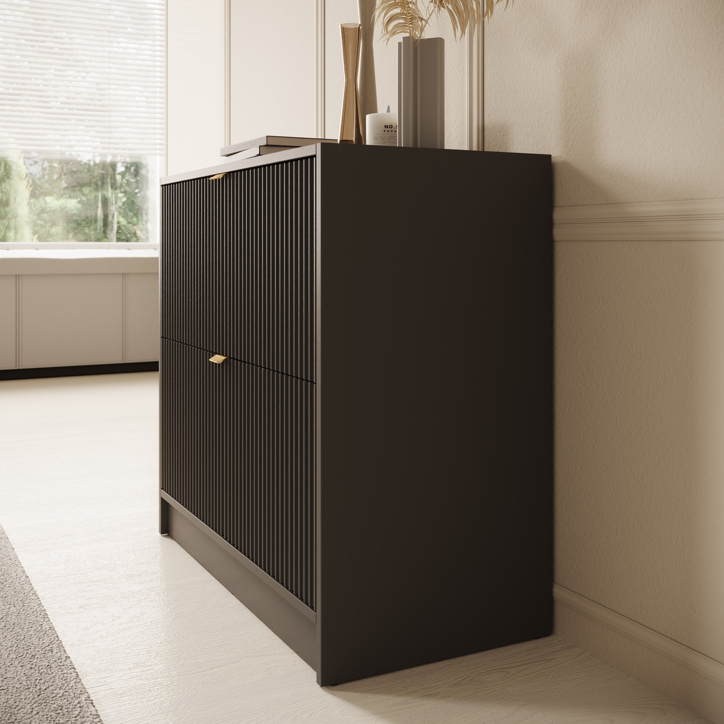Tavares - Schoenenkast - Zwart - 80x40x75 cm