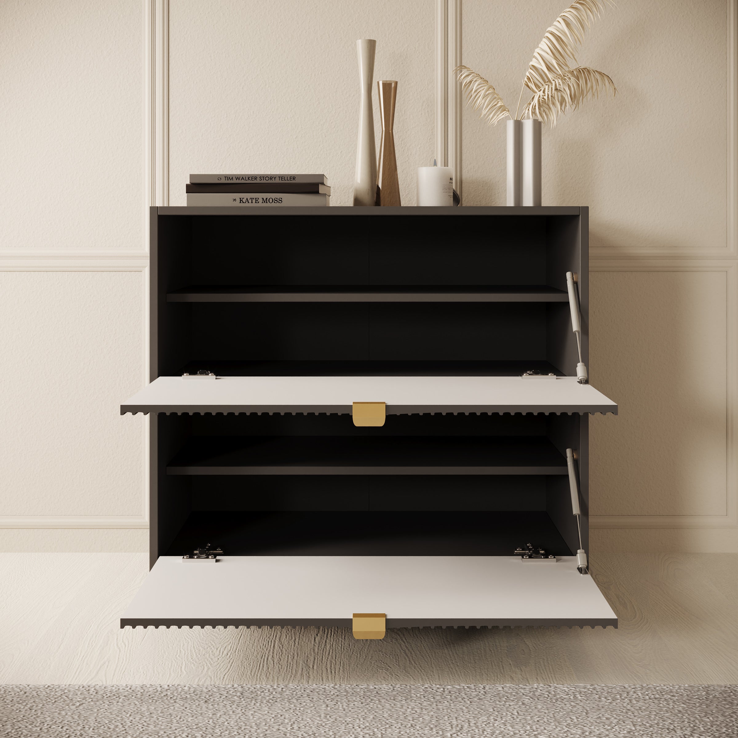 Tavares - Schoenenkast - Zwart - 80x40x75 cm