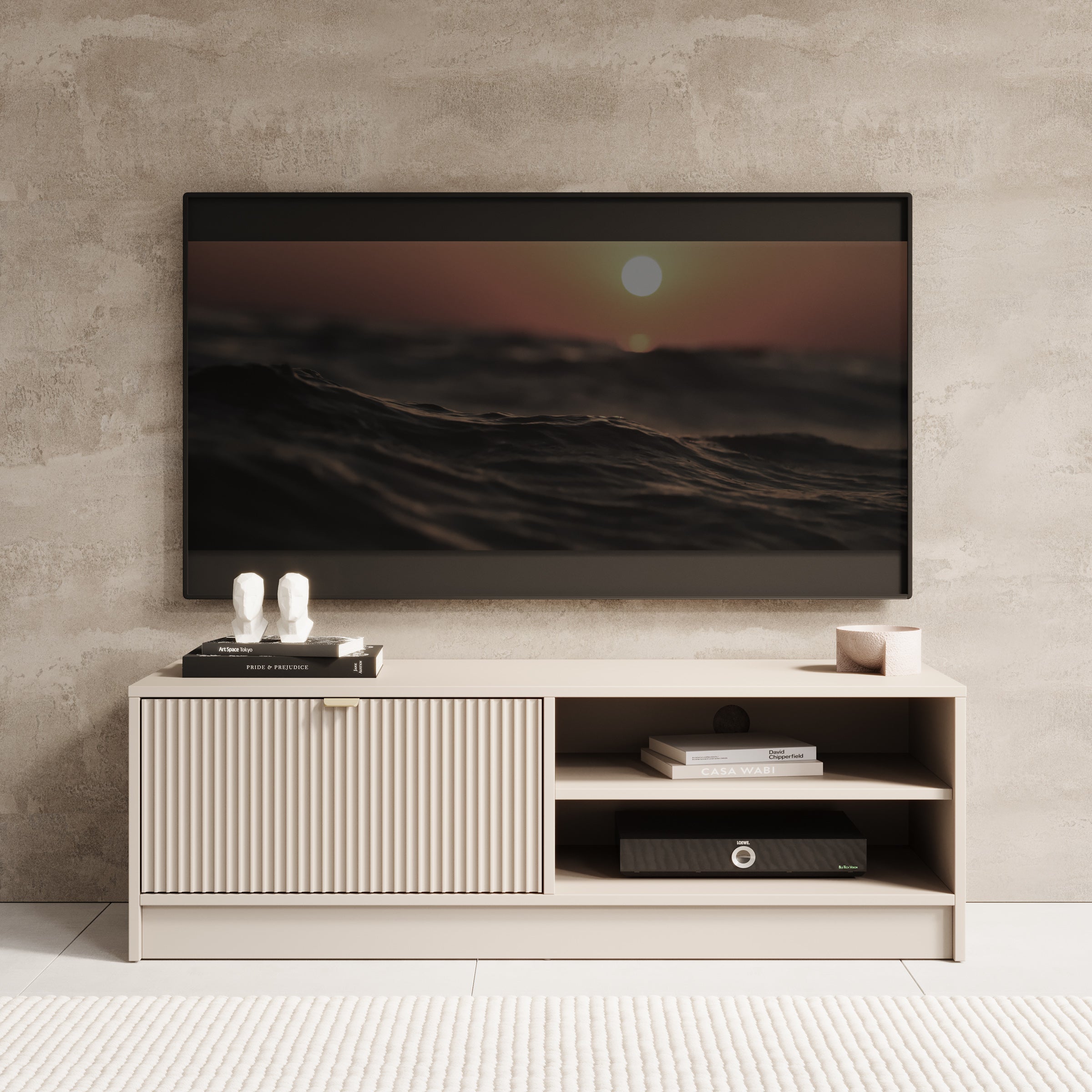 Tavares - TV-Meubel - Beige - 120x40x40 cm