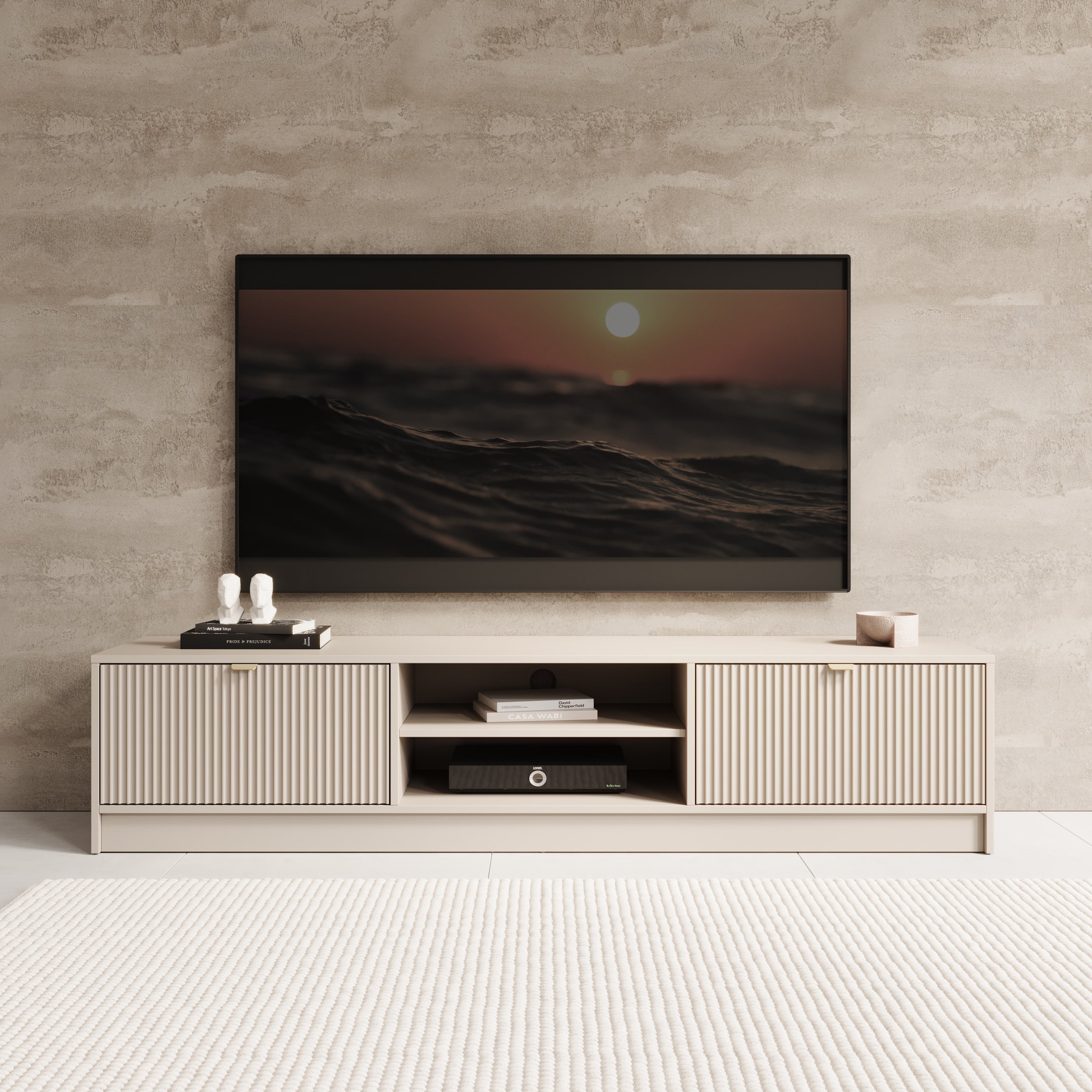 Tavares - TV-Meubel - Beige - 180x40x40 cm