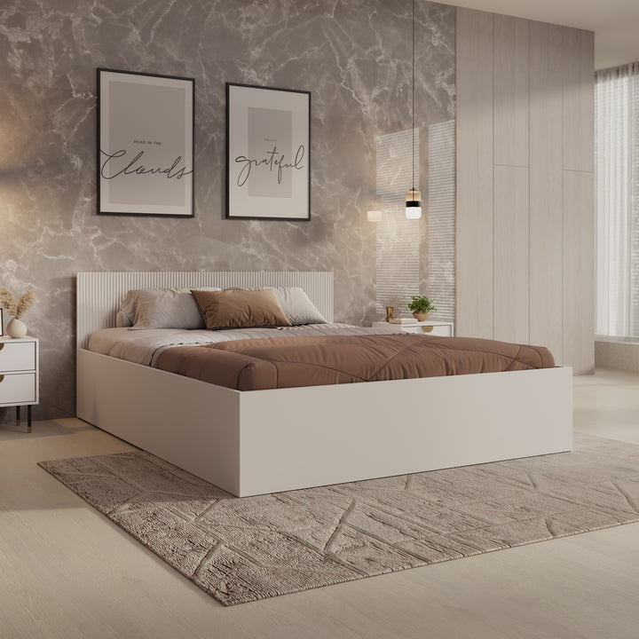 Tavares - Tweepersoonsbed met opbergruimte - Wit - 160x200 cm