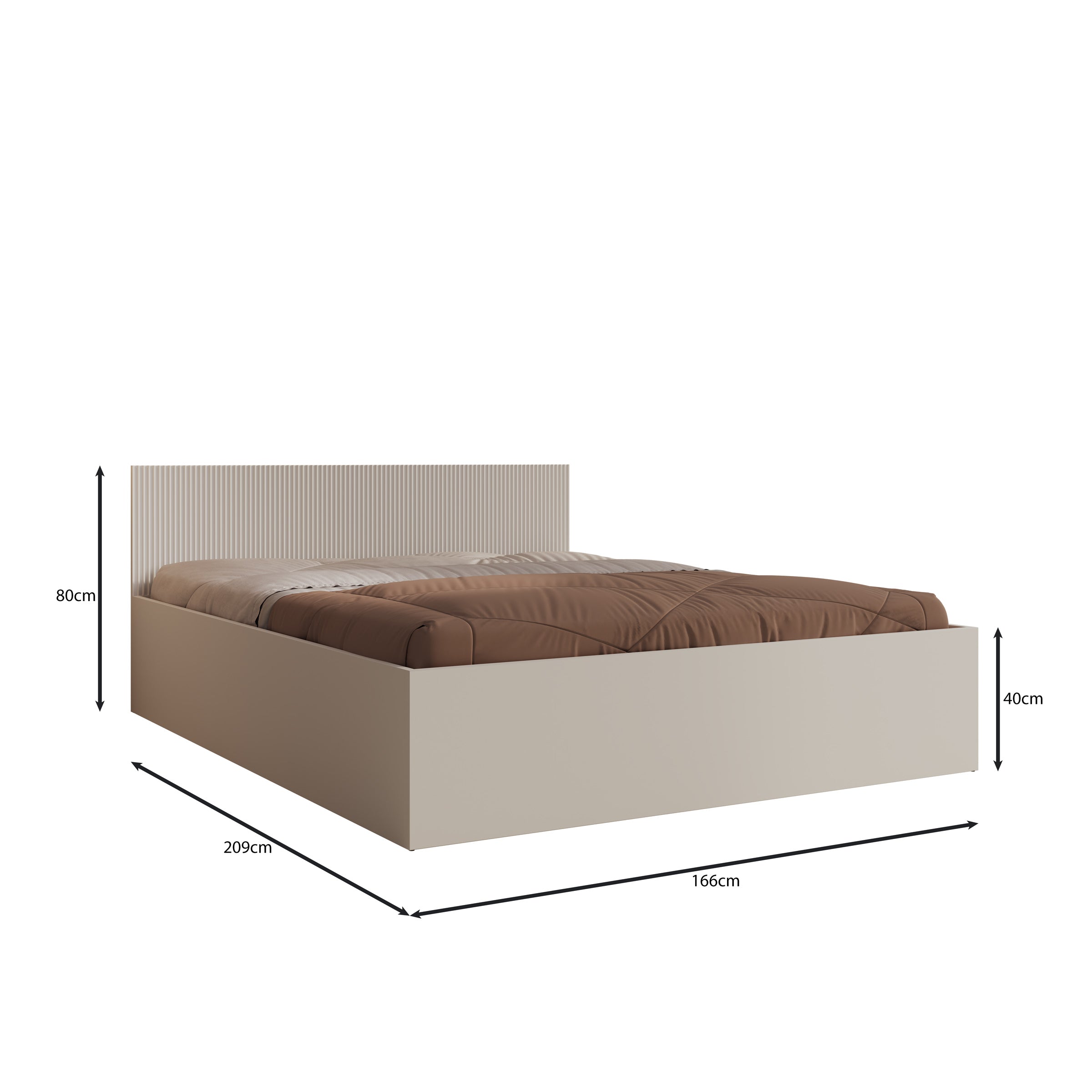 Tavares - Tweepersoonsbed met opbergruimte - Wit - 160x200 cm