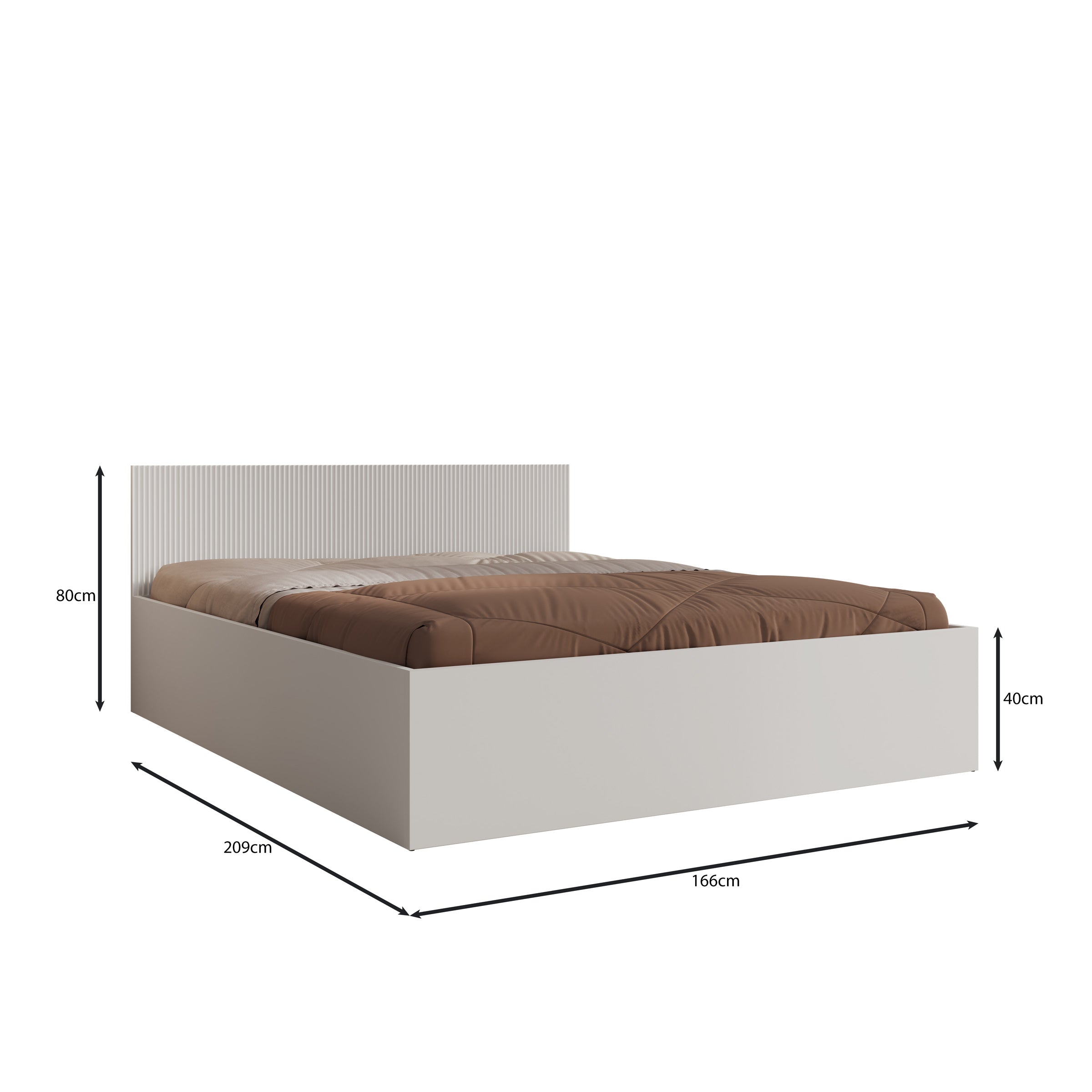 Tavares - Tweepersoonsbed met opbergruimte - Wit - 160x200 cm
