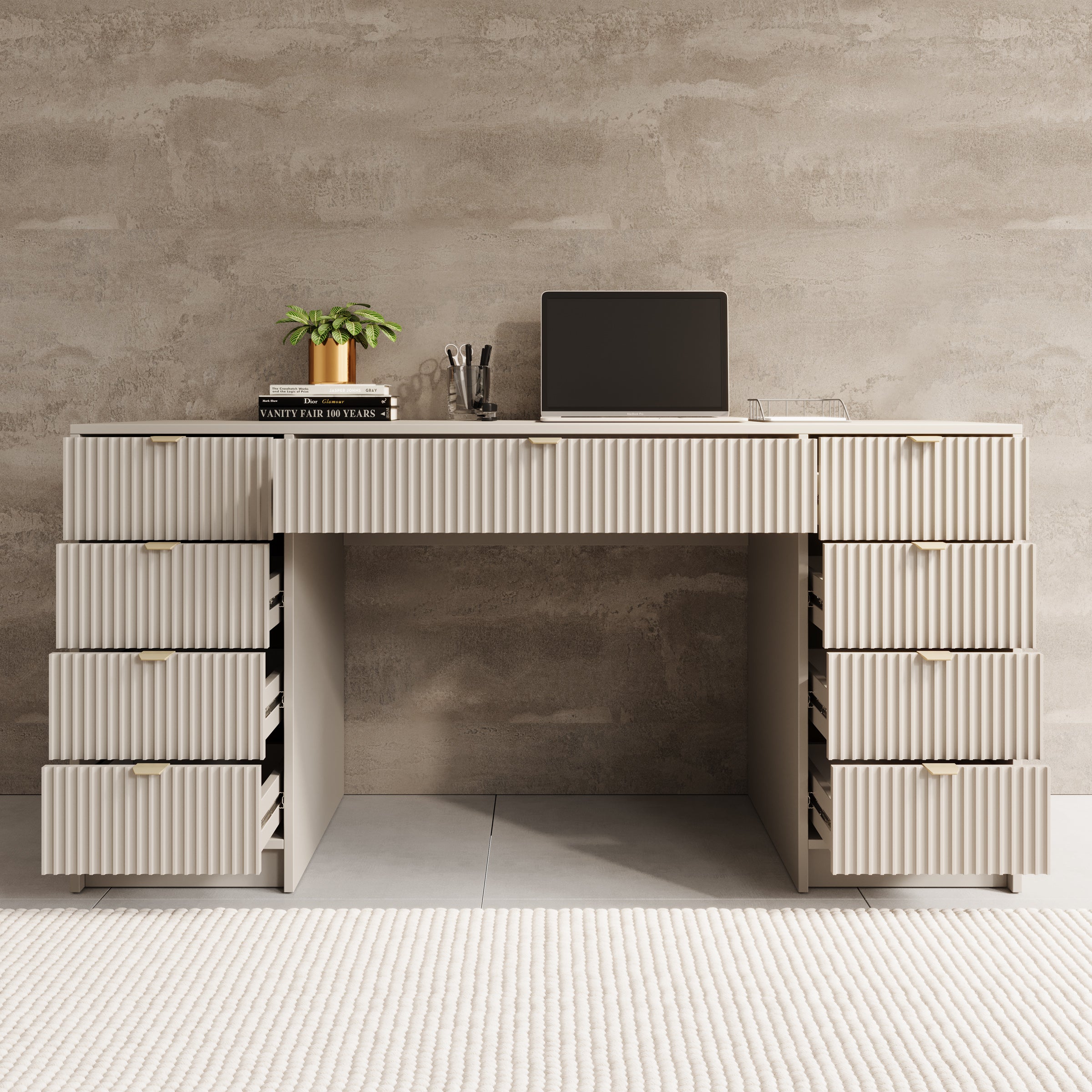Tavares 2 - Bureau - Beige - 154x55 cm