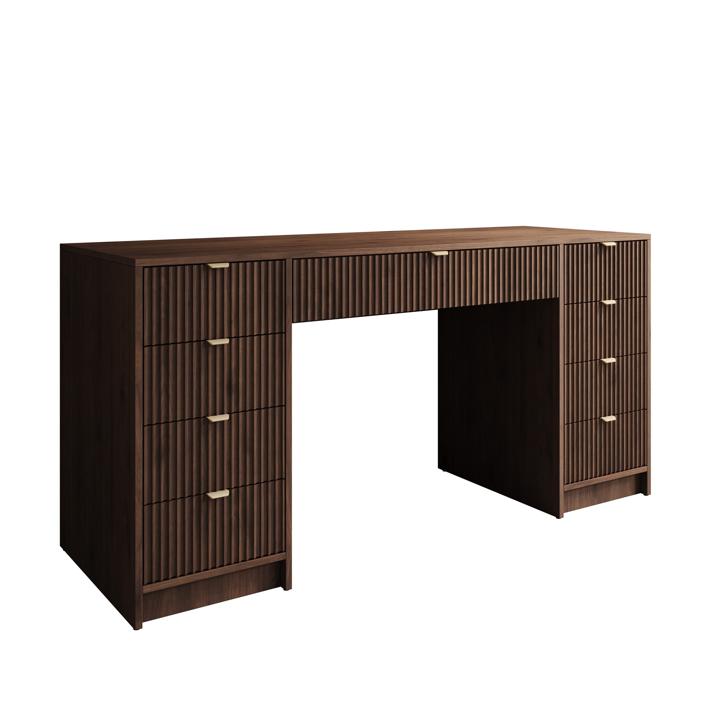 Tavares 2 - Bureau - Donker eikenpatroon - 154x55x76 cm