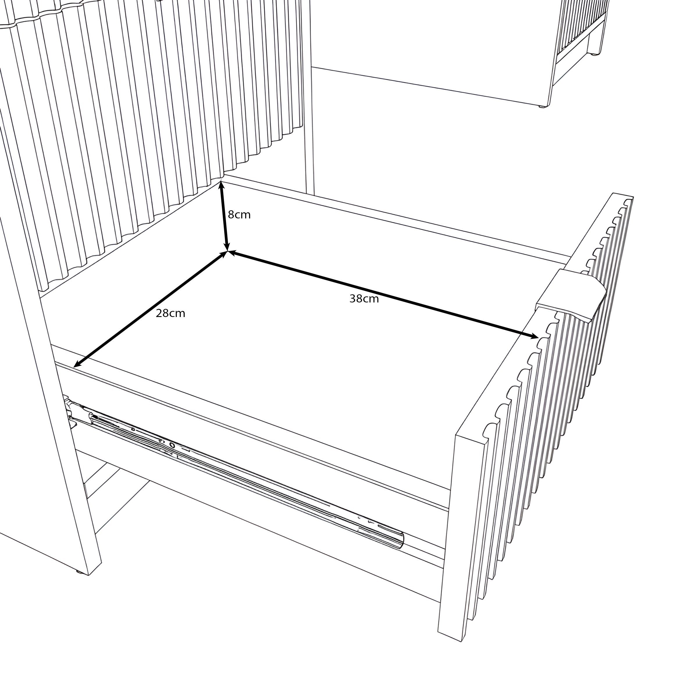 Tavares 2 - Bureau - Donker eikenpatroon - 154x55x76 cm