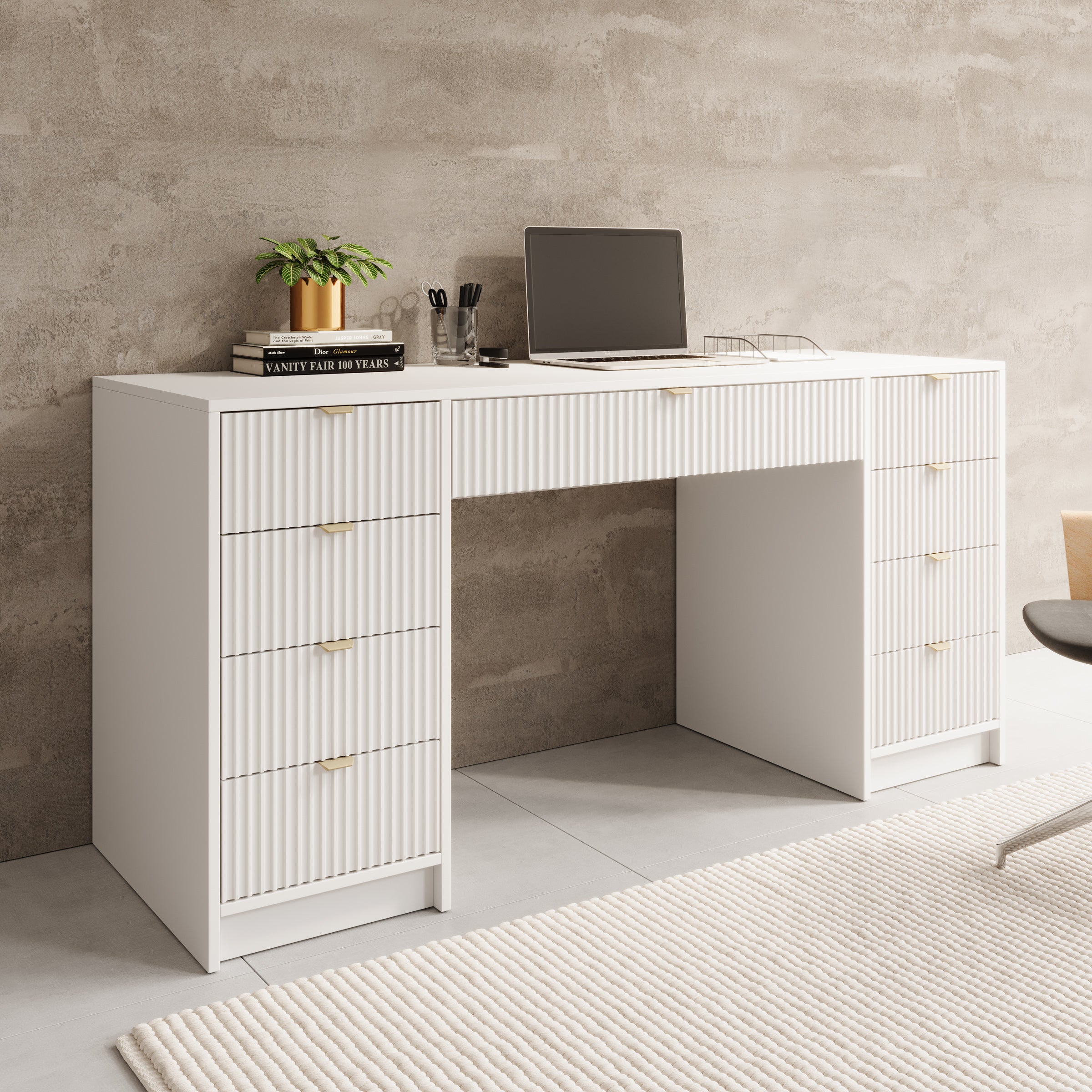 Tavares 2 - Bureau - Wit - 154x55 cm