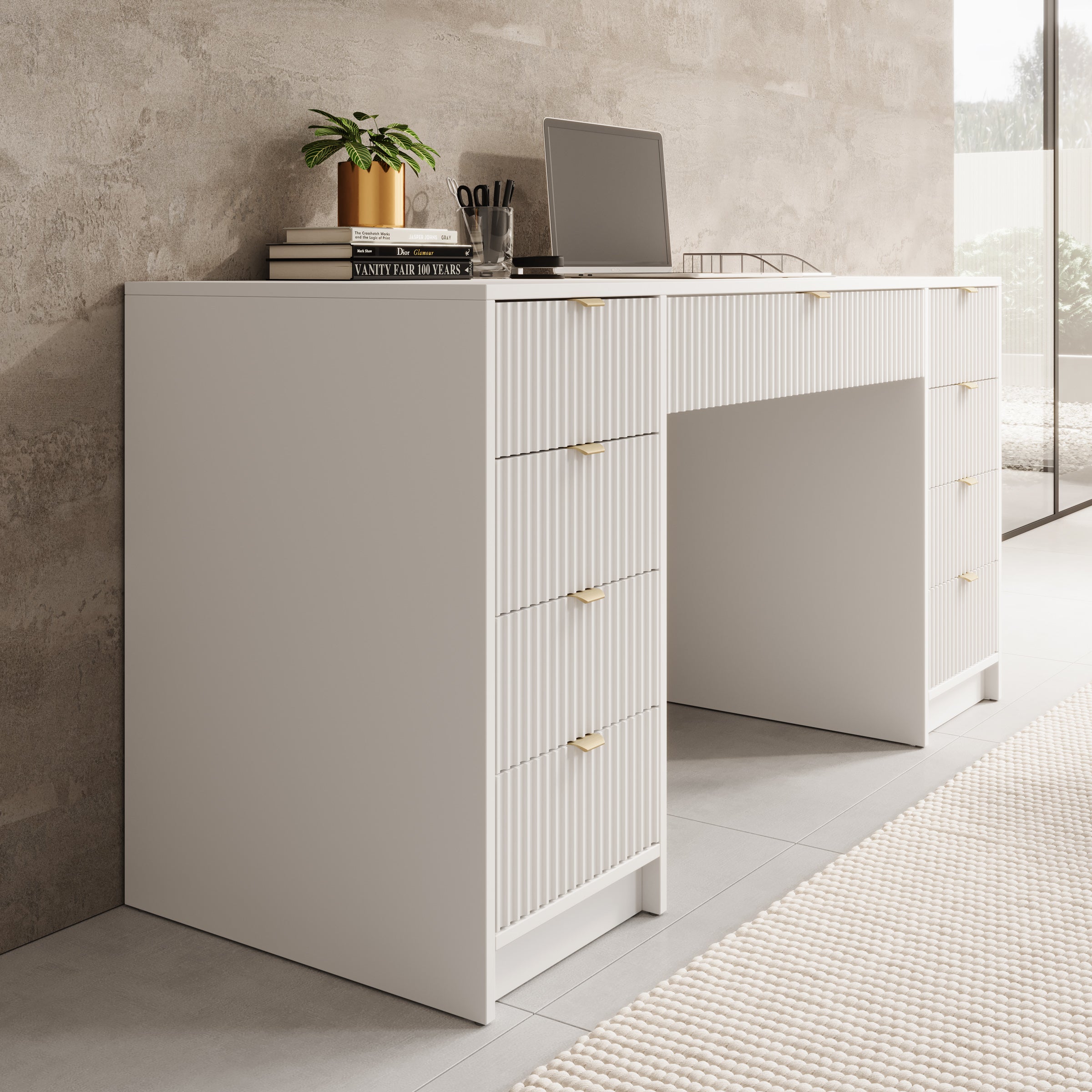 Tavares 2 - Bureau - Wit - 154x55 cm