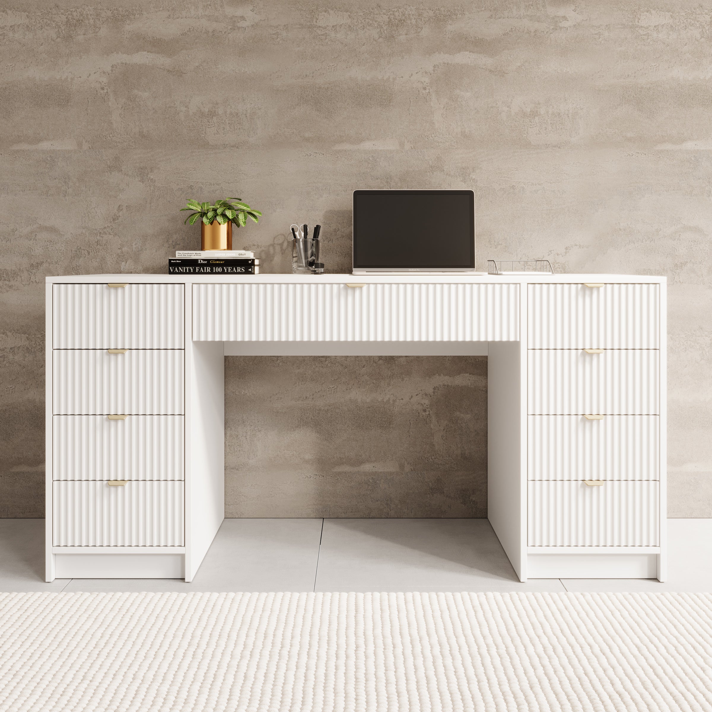 Tavares 2 - Bureau - Wit - 154x55 cm