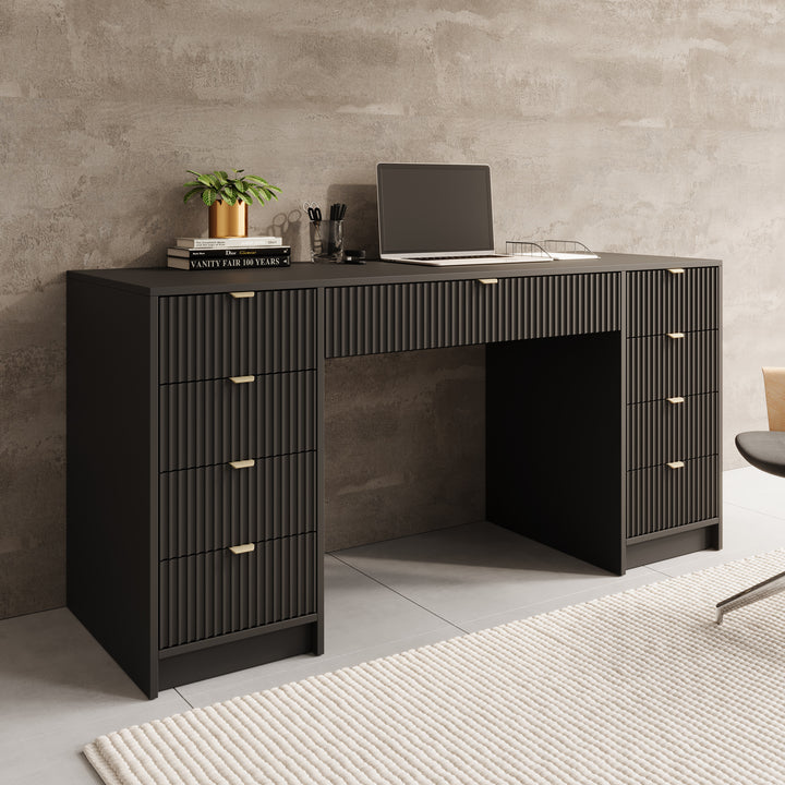 Tavares 2 - Bureau - Zwart - 154x55 cm