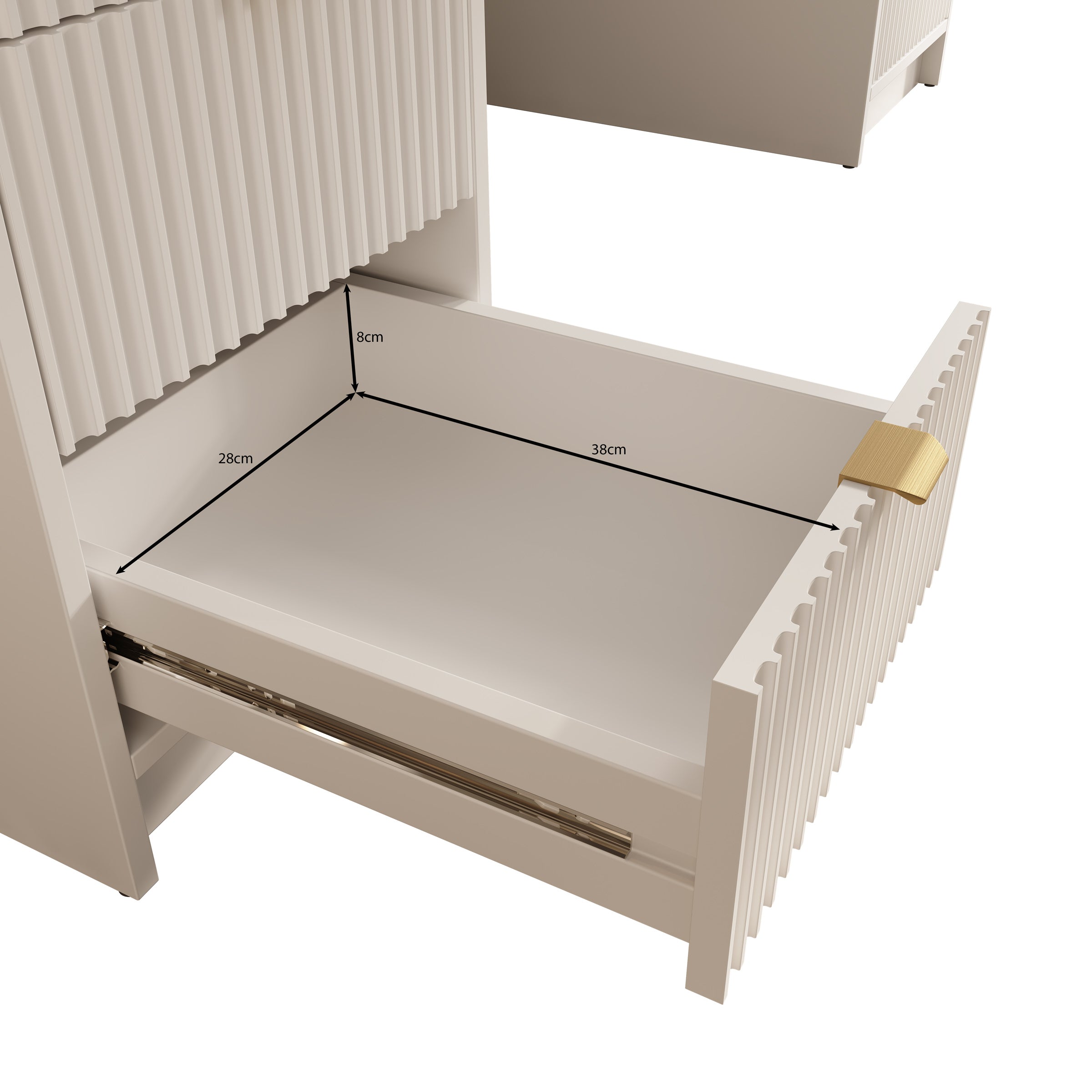 Tavares 2 - Kaptafel - Wit - 154x55x76 cm