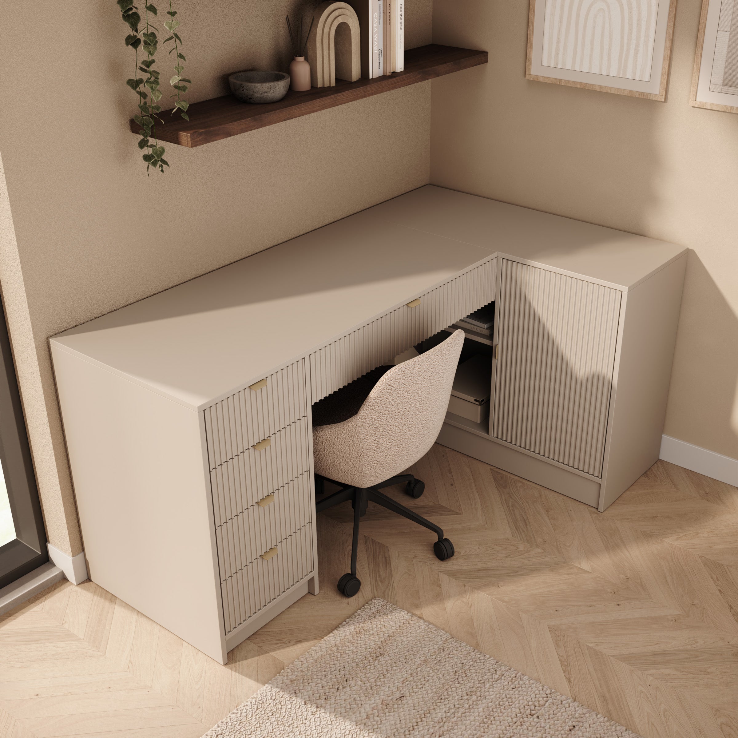 Tavares 3 - Bureau - Beige - 158x98x76 cm