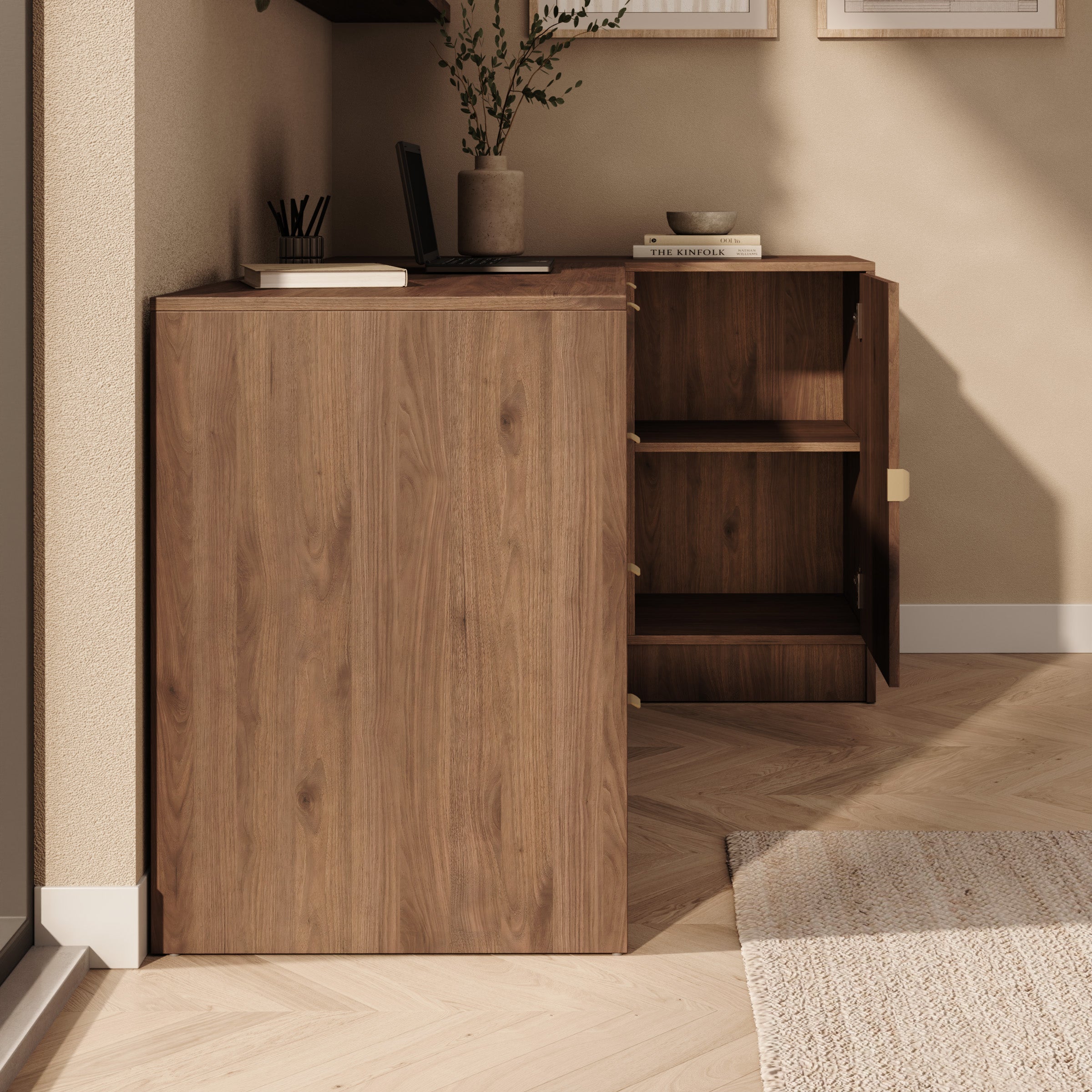 Tavares 3 - Bureau - Donker eikenpatroon - 158x98x76 cm