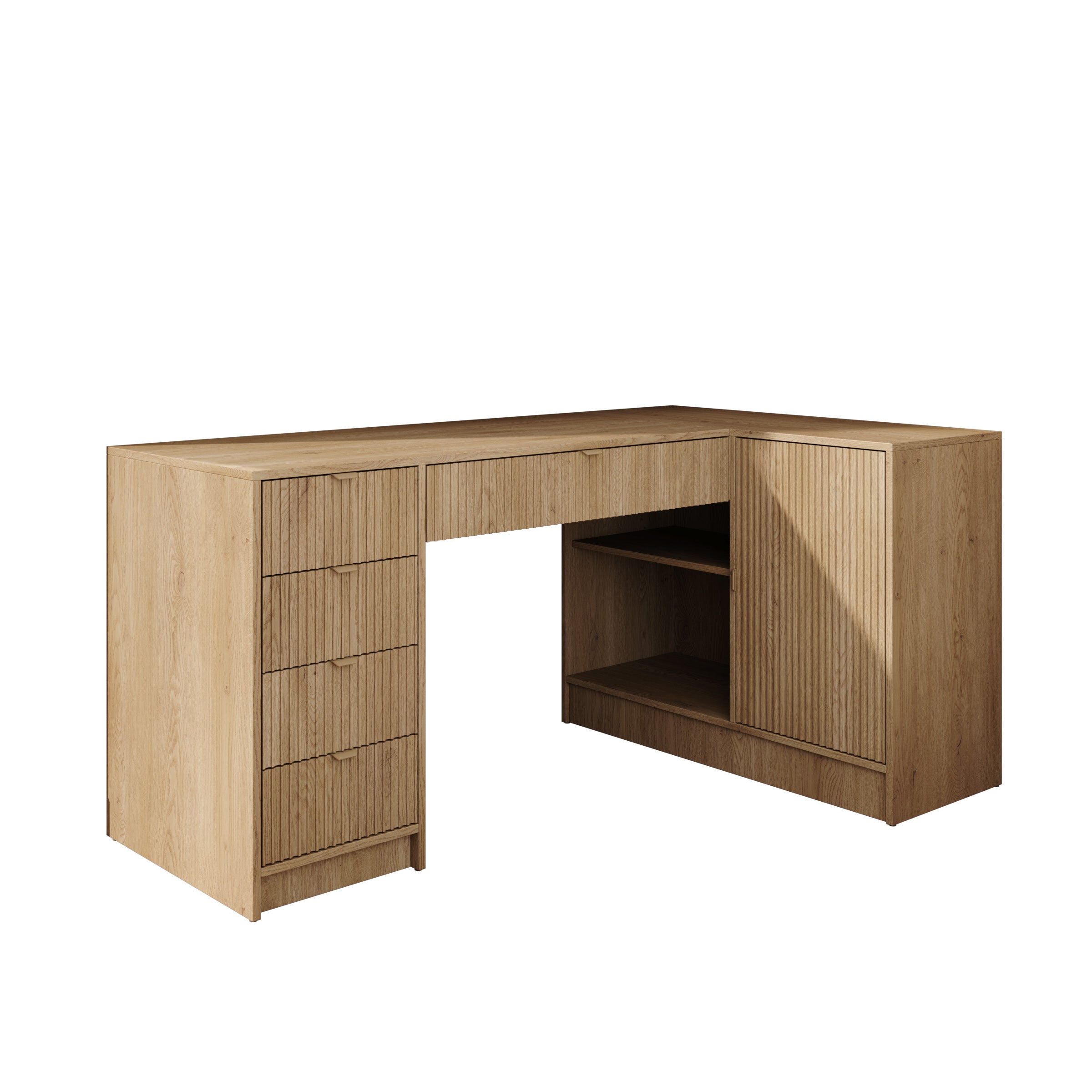 Tavares 3 - Bureau - Licht eikenpatroon - 158x98x76 cm