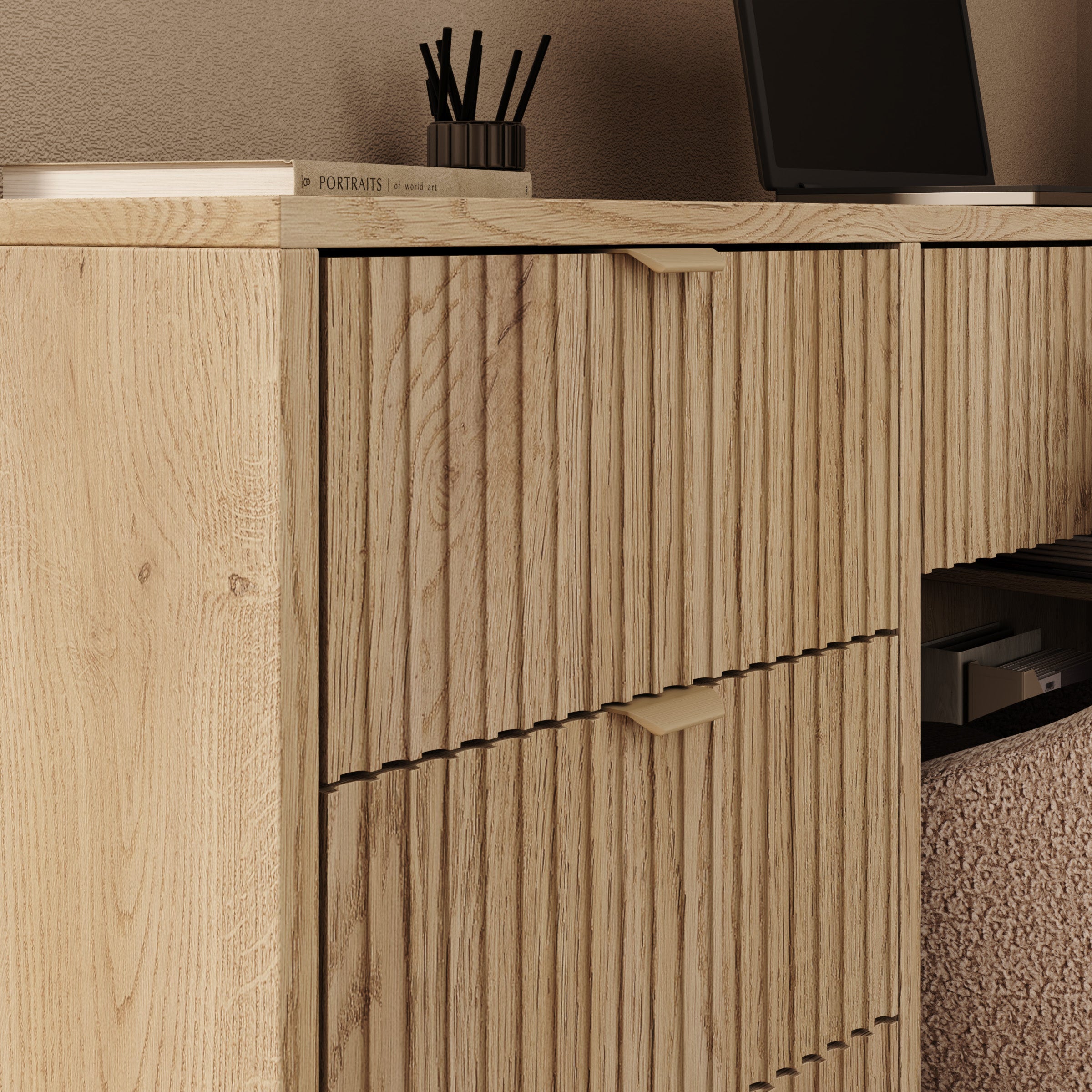 Tavares 3 - Bureau - Licht eikenpatroon - 158x98x76 cm
