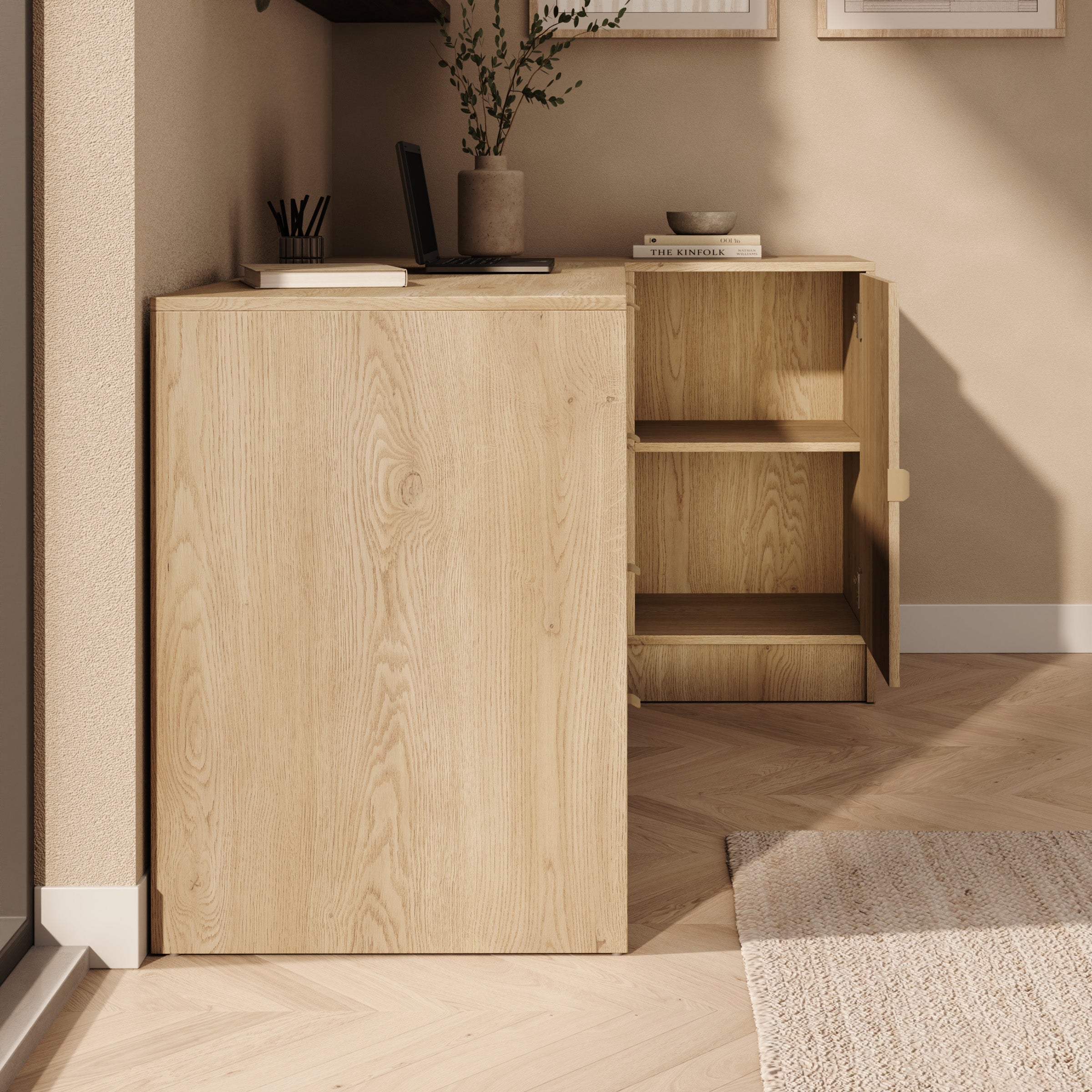 Tavares 3 - Bureau - Licht eikenpatroon - 158x98x76 cm