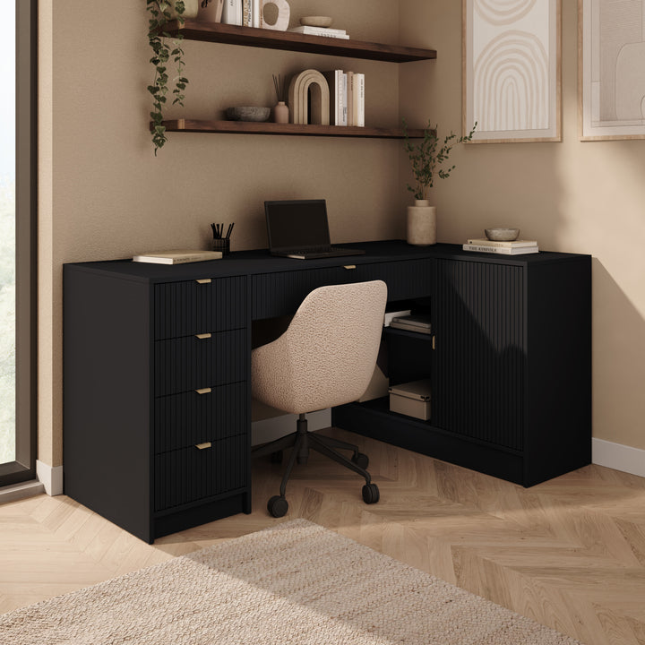 Tavares 3 - Bureau - Zwart - 158x98x76 cm