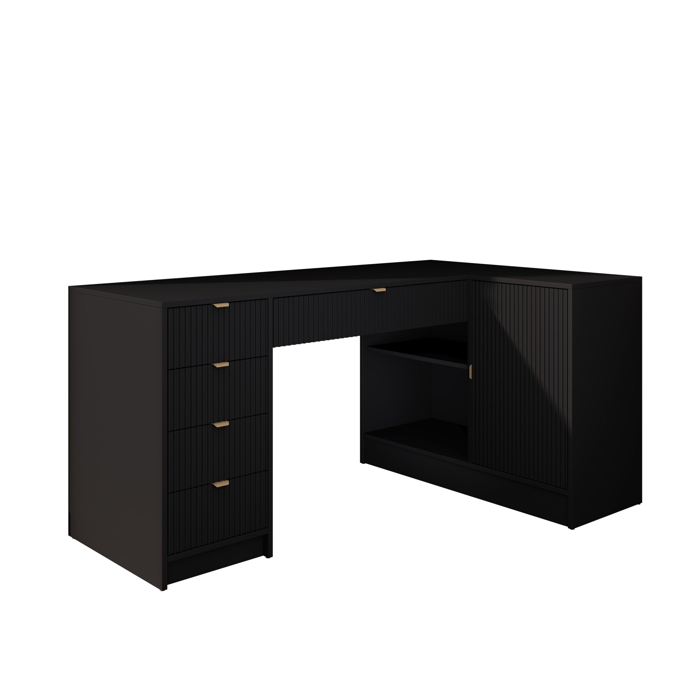 Tavares 3 - Bureau - Zwart - 158x98x76 cm
