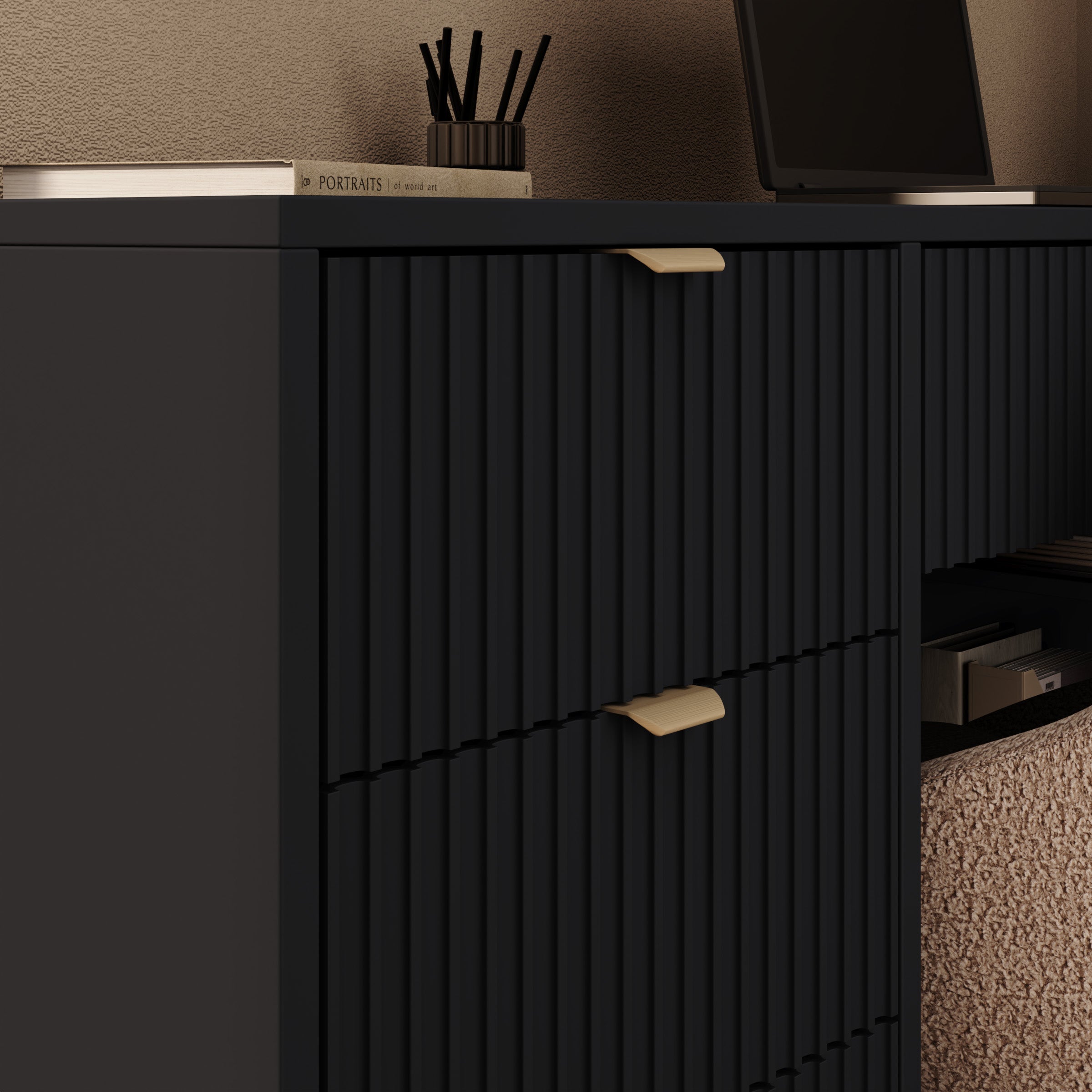 Tavares 3 - Bureau - Zwart - 158x98x76 cm