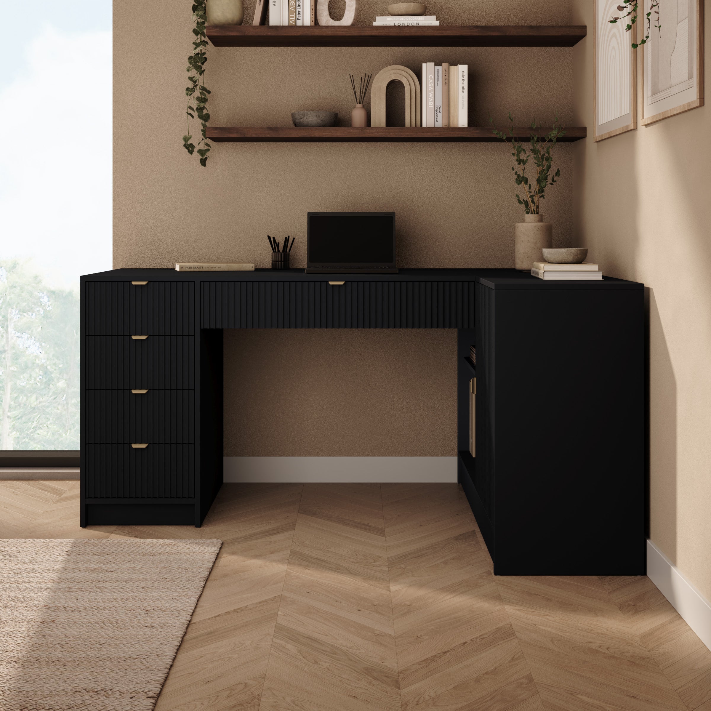 Tavares 3 - Bureau - Zwart - 158x98x76 cm