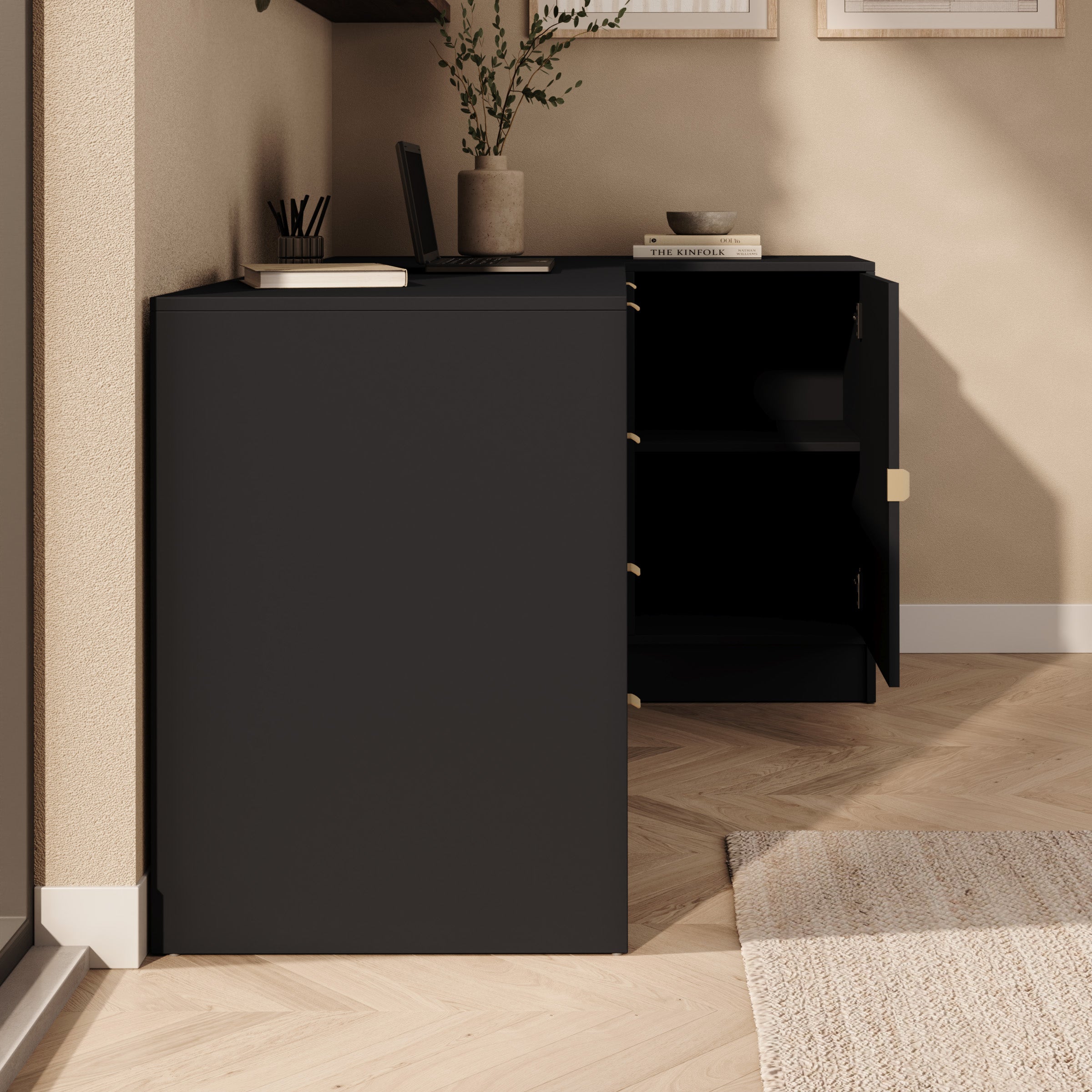 Tavares 3 - Bureau - Zwart - 158x98x76 cm