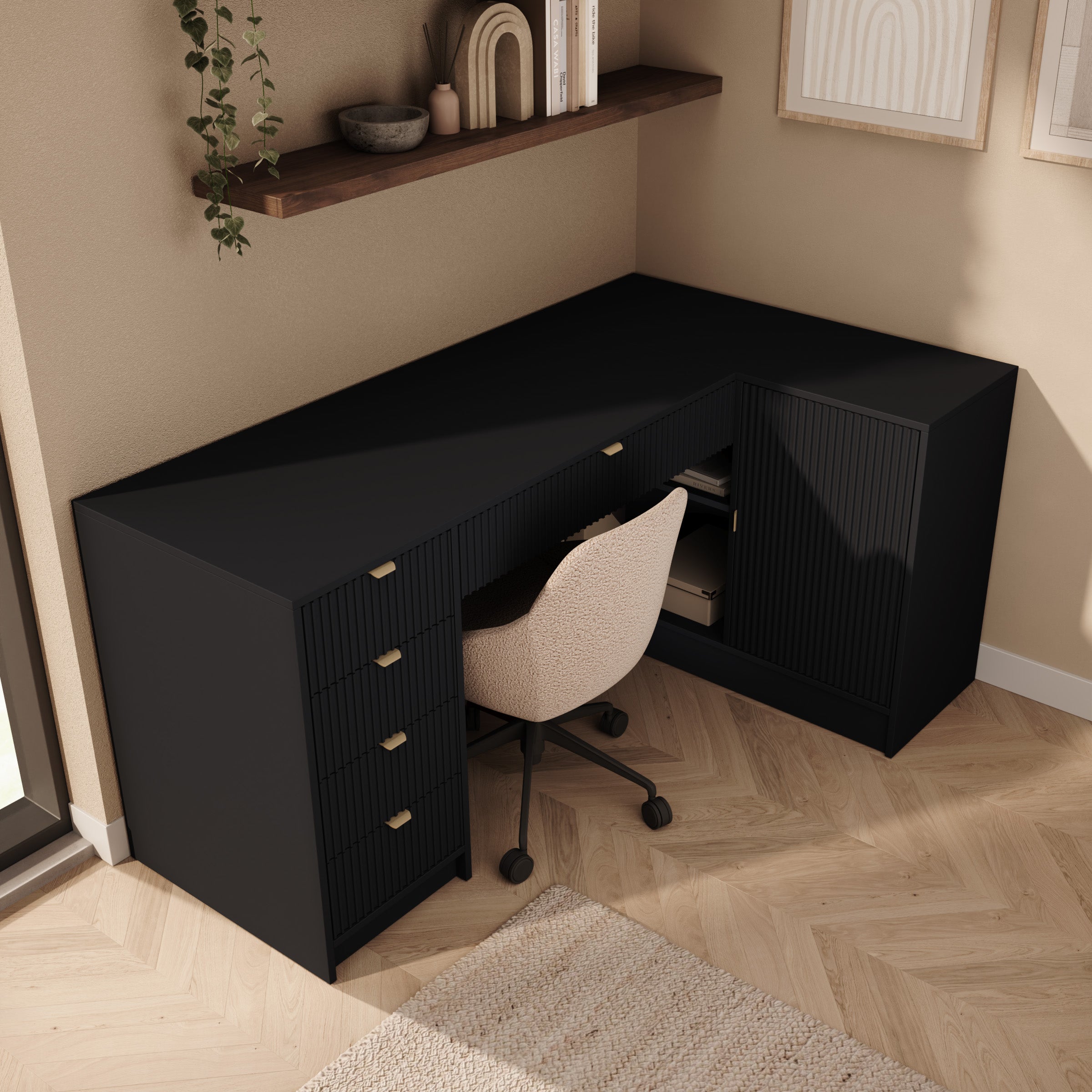 Tavares 3 - Bureau - Zwart - 158x98x76 cm