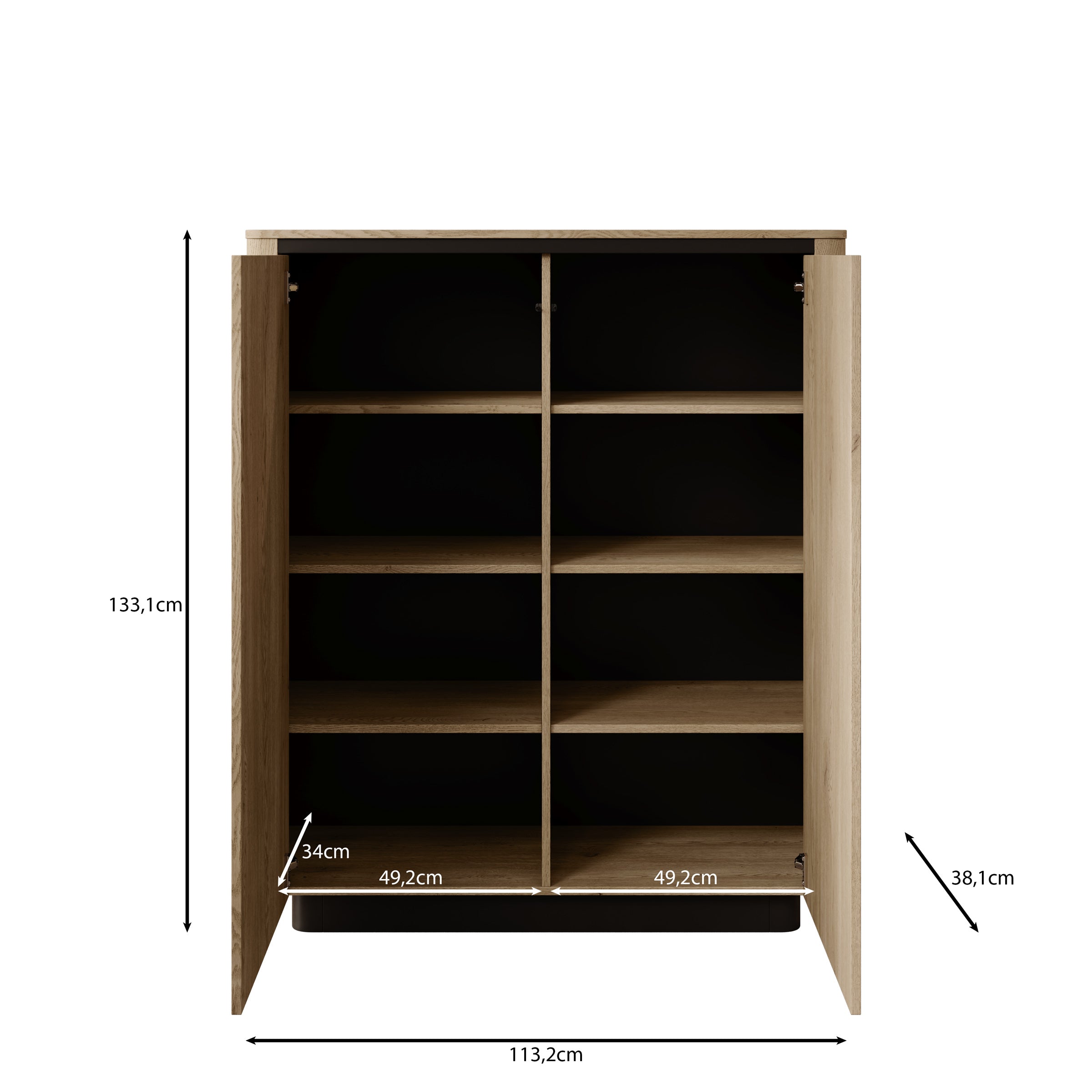 Taywan - Dressoir - Eiken - 113x38x133 cm